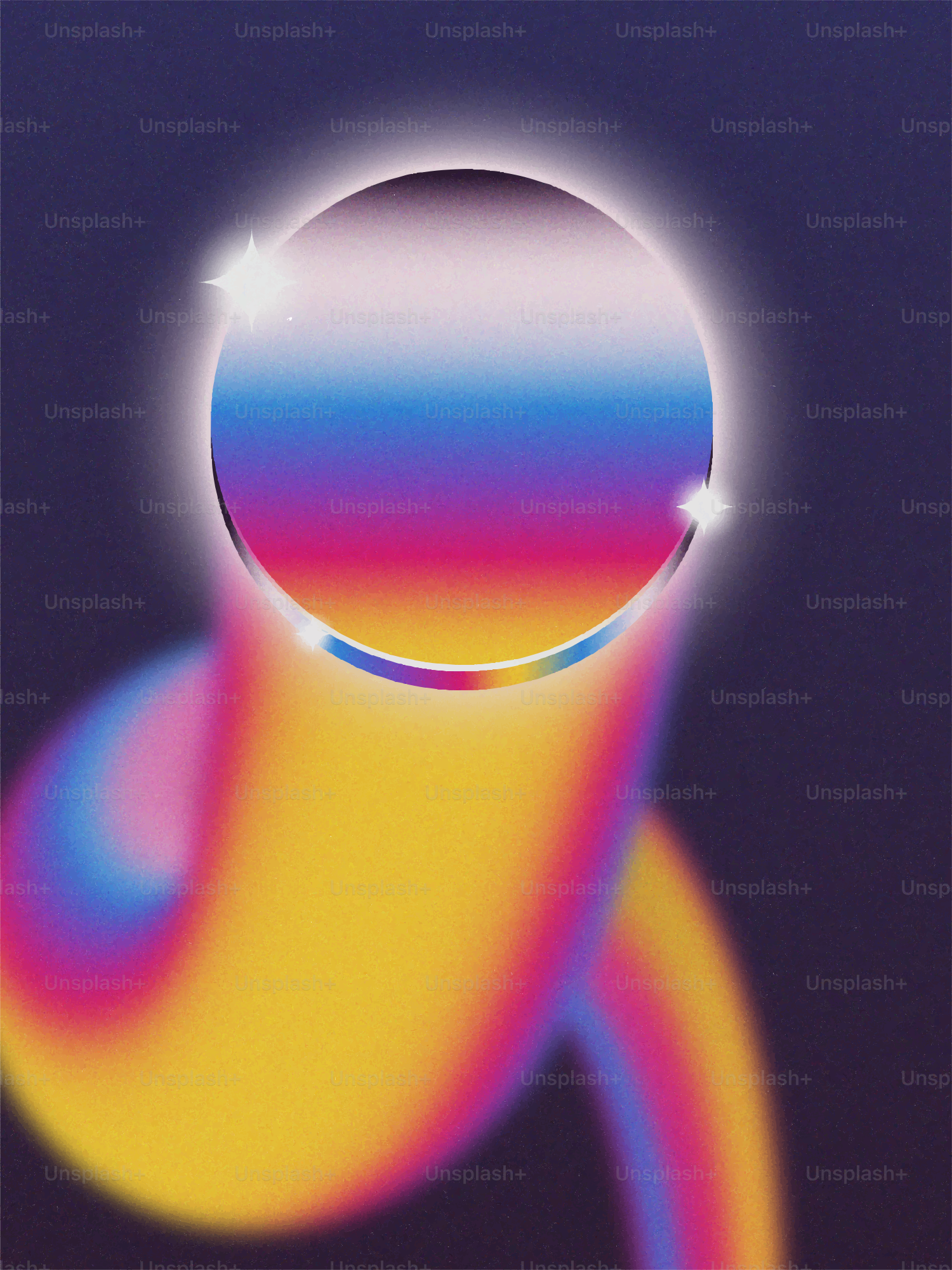 Tourbillon coloré abstrait avec cercle lumineux