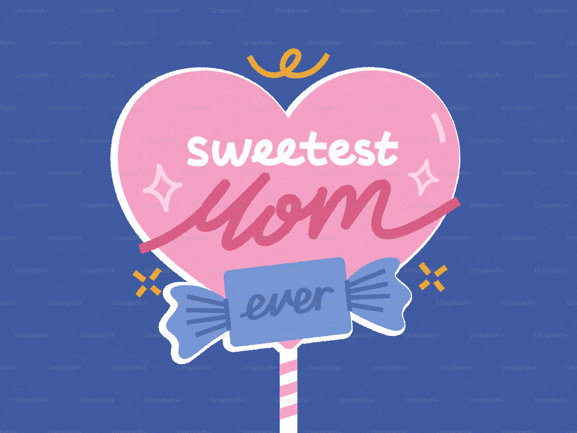 Gráfico de piruleta de corazón de mamá más dulce del mundo