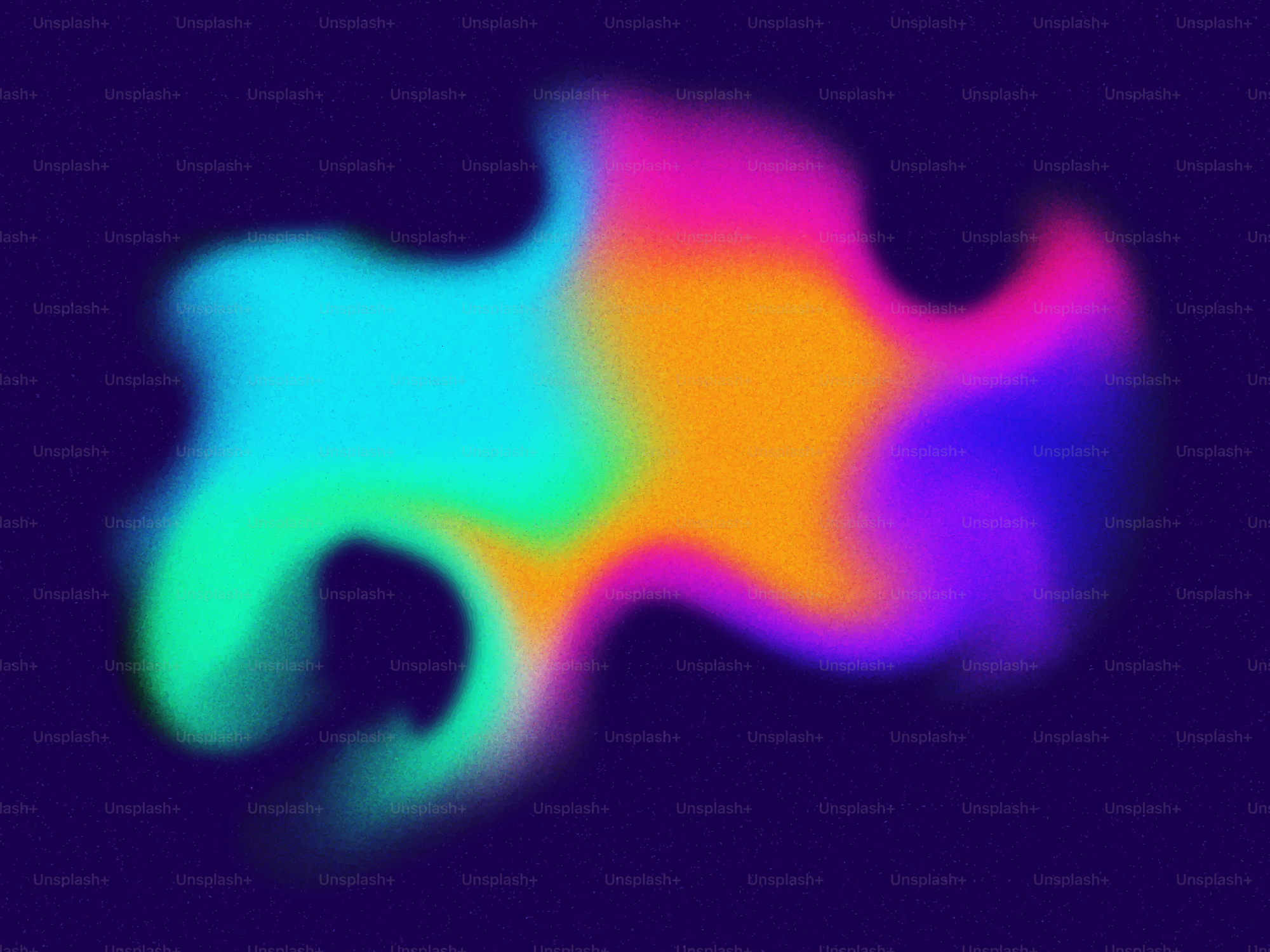 Tache abstraite en dégradé coloré sur fond sombre