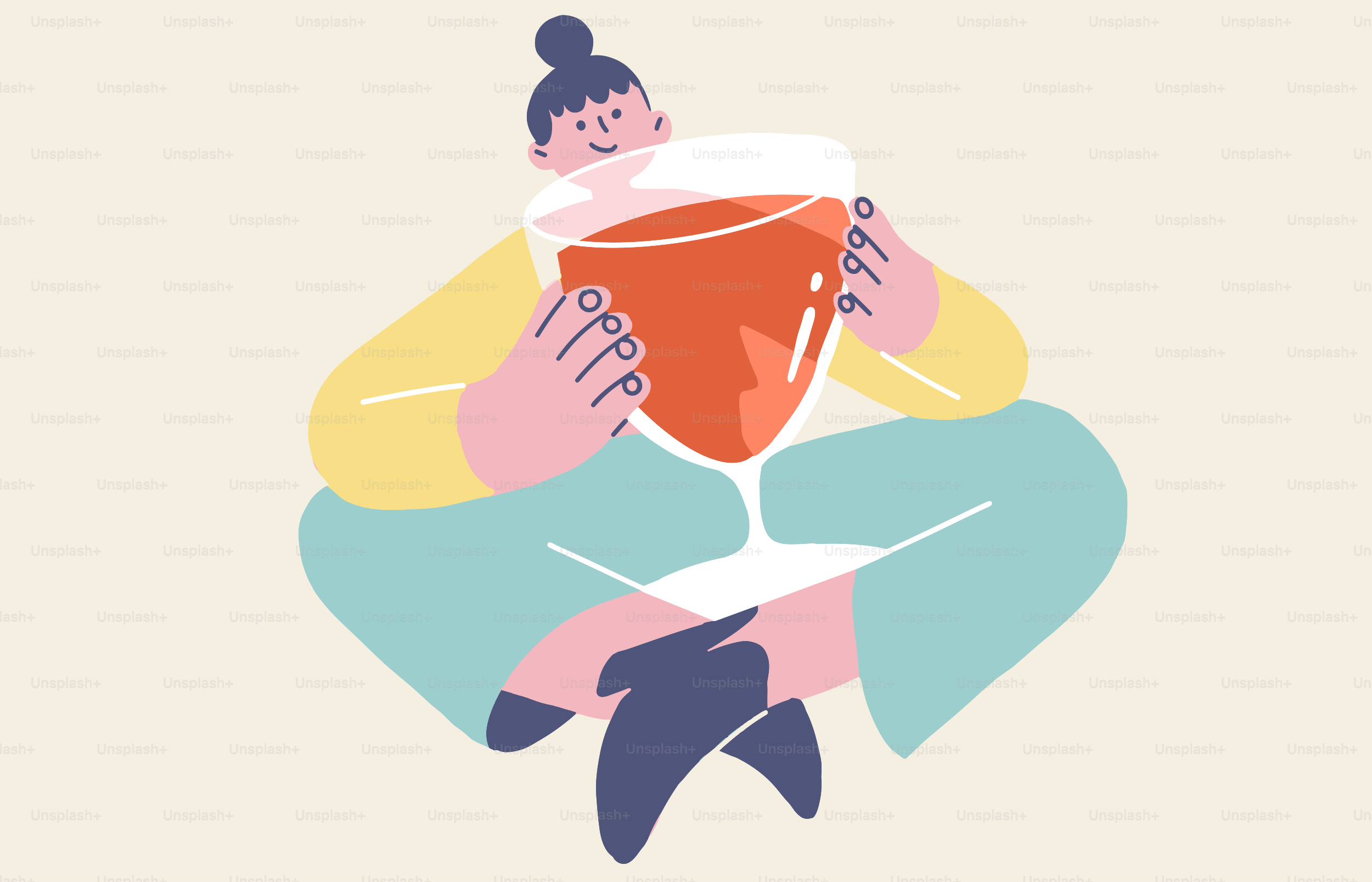 Femme tenant un grand verre de liquide rouge