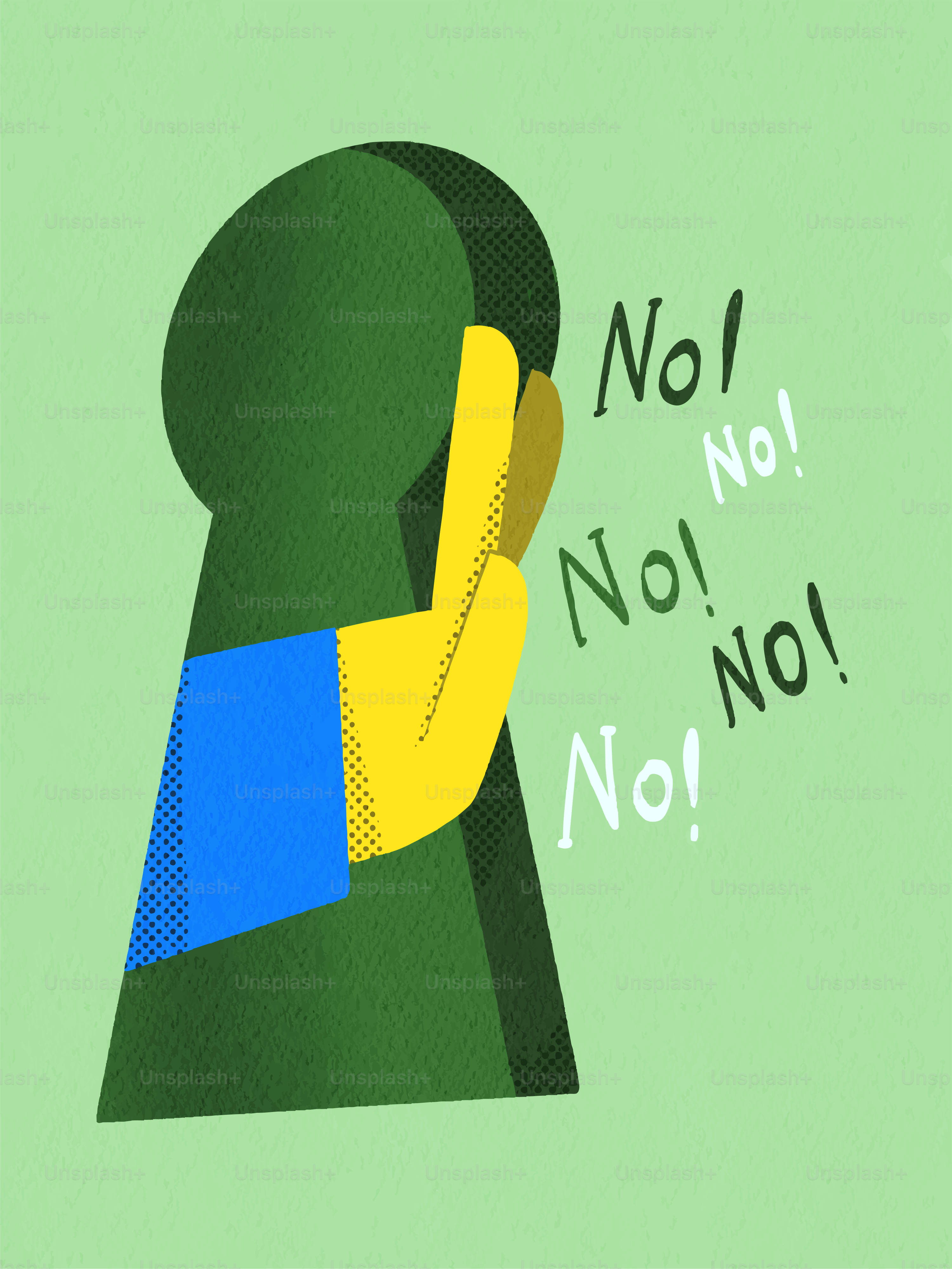 Figure lève la main pour dire non