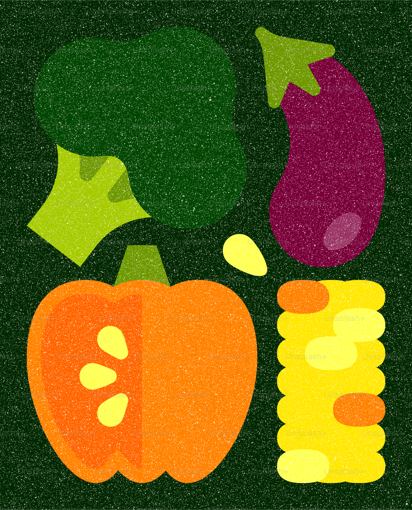 Assortimento di verdure colorate su sfondo scuro