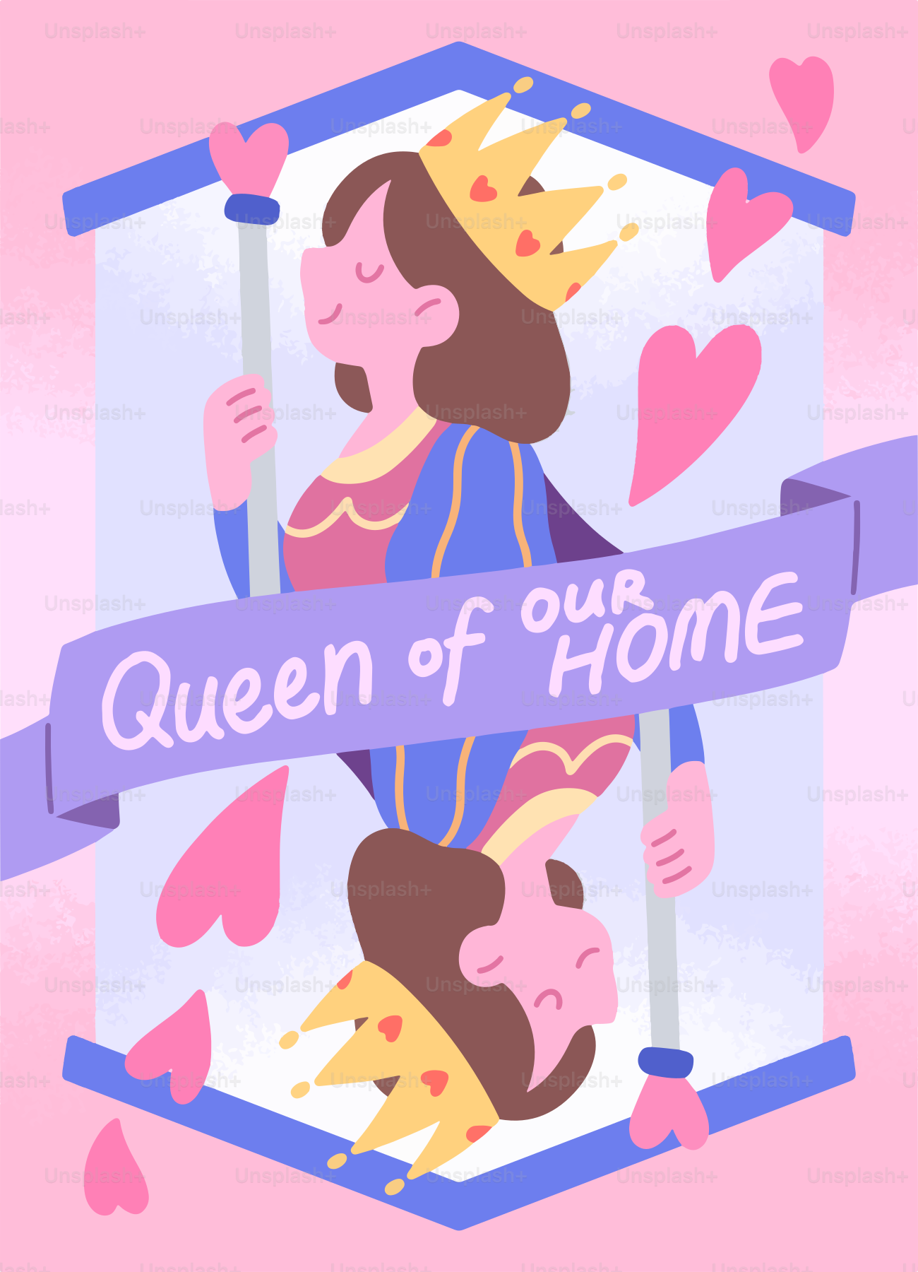 Illustration de carte de la Reine de notre maison