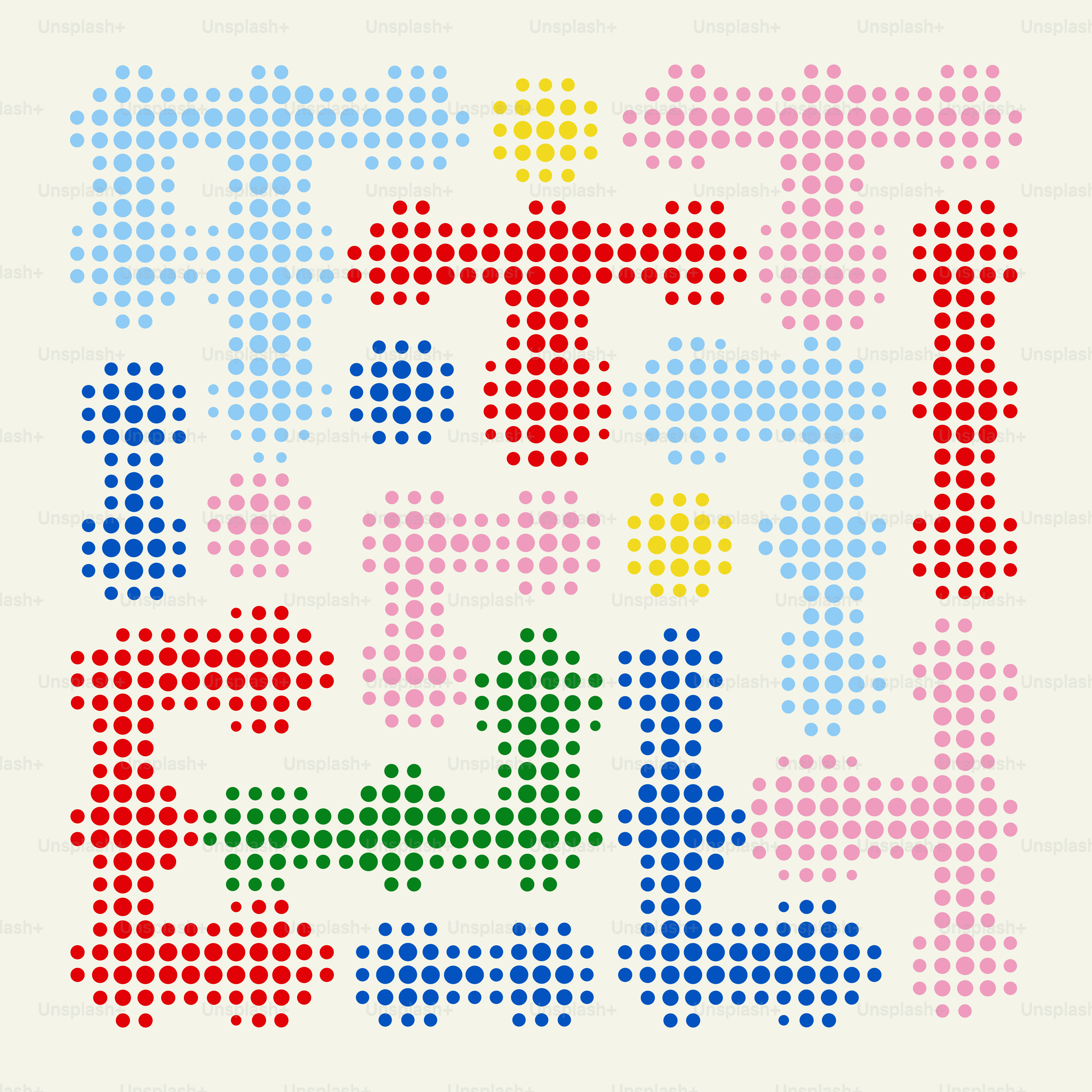 Buntes abstraktes Muster aus kleinen Punkten.