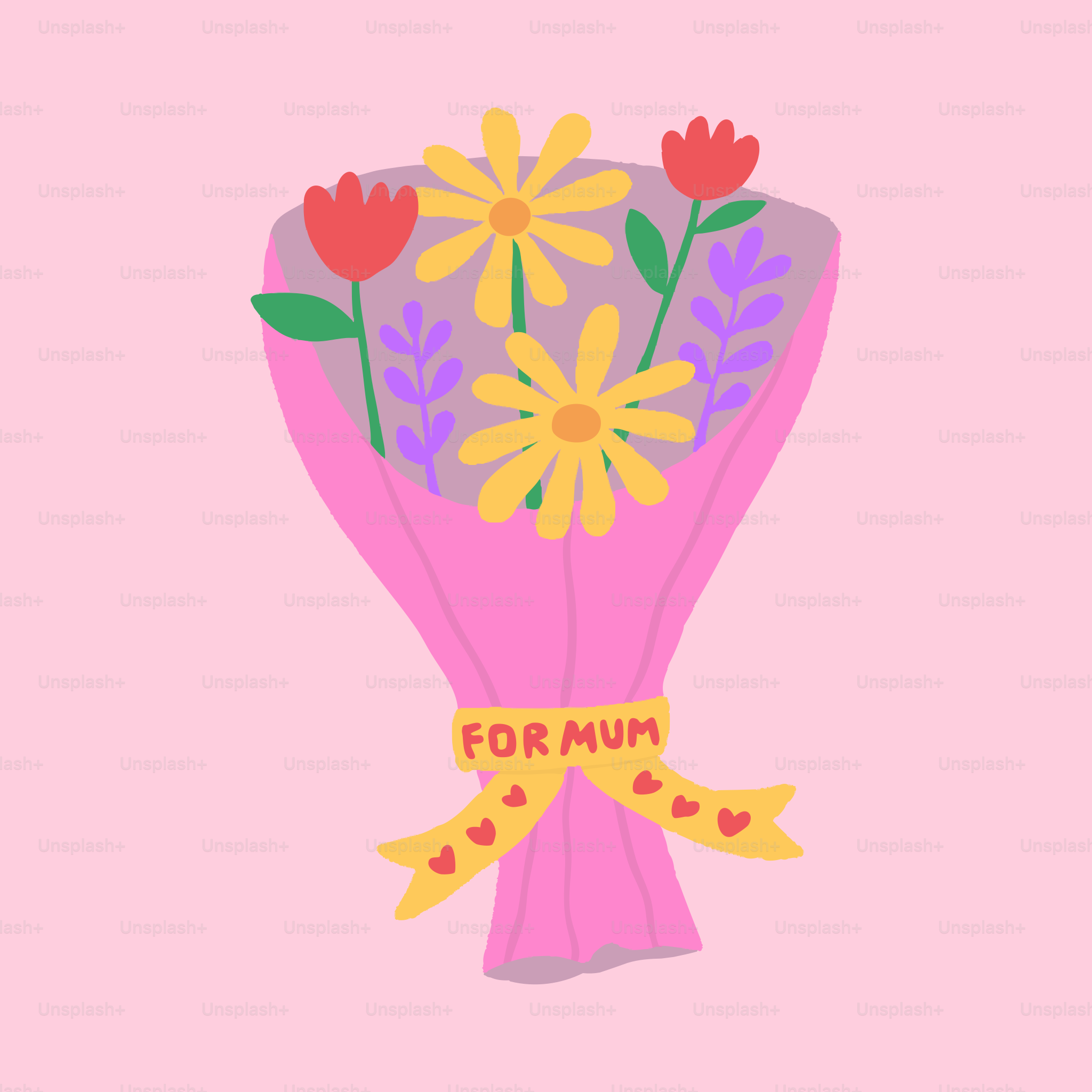 Ein buntes Blumenstrauß für Mama