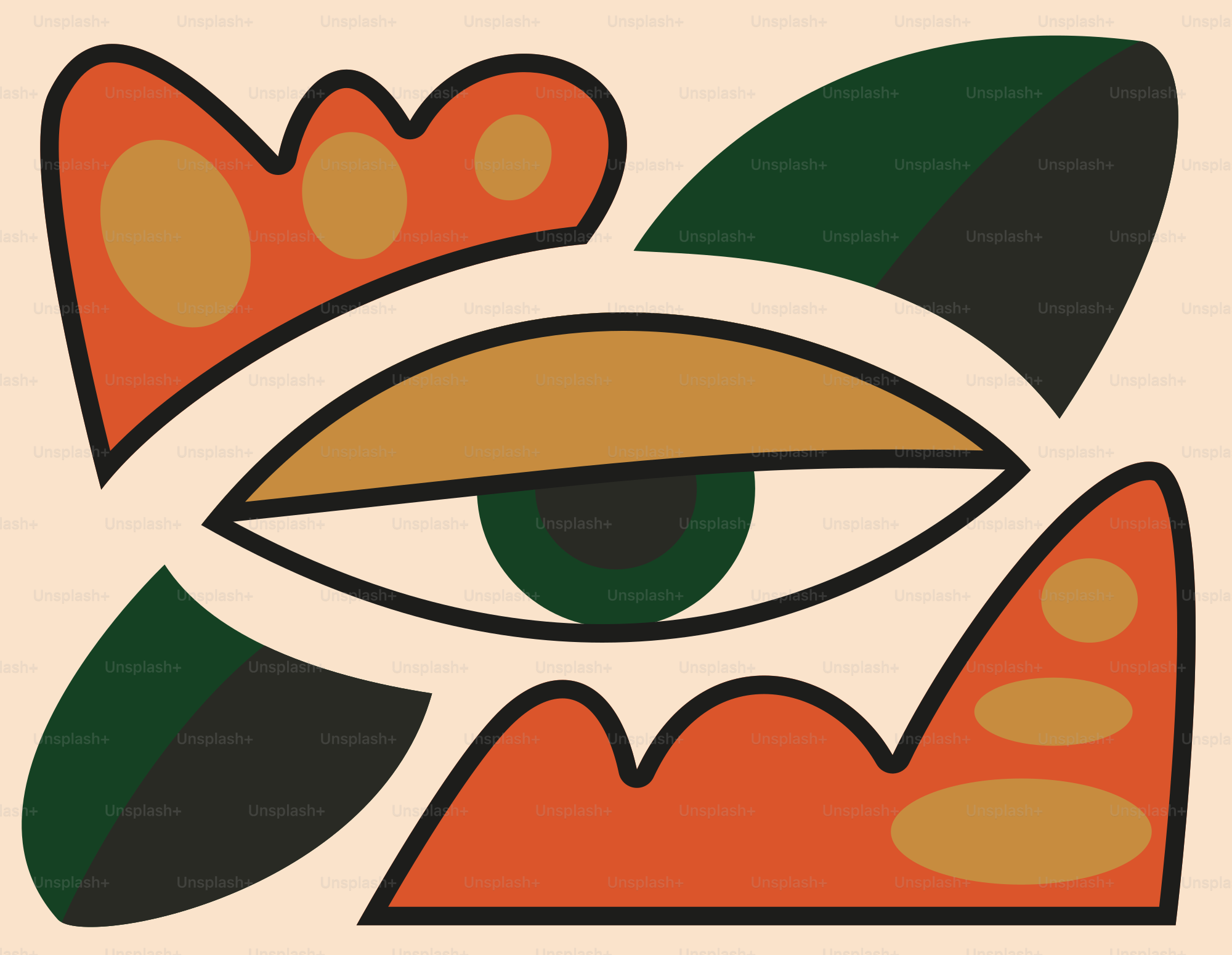 Abstract eye with red and blue shapes vector – Abstract Image on Unsplash