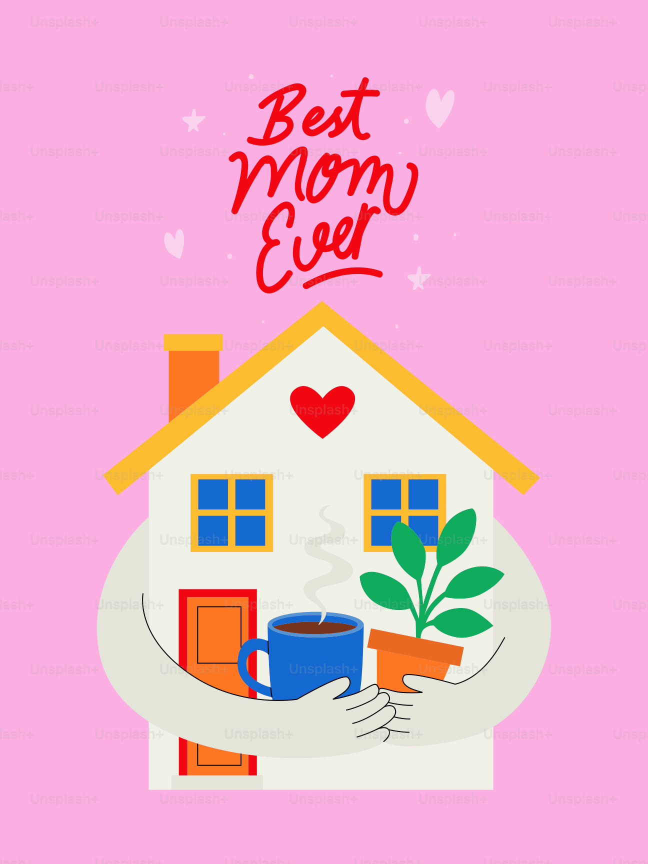 La mejor madre de mi vida enviando mensajes encima de una casa abrazada