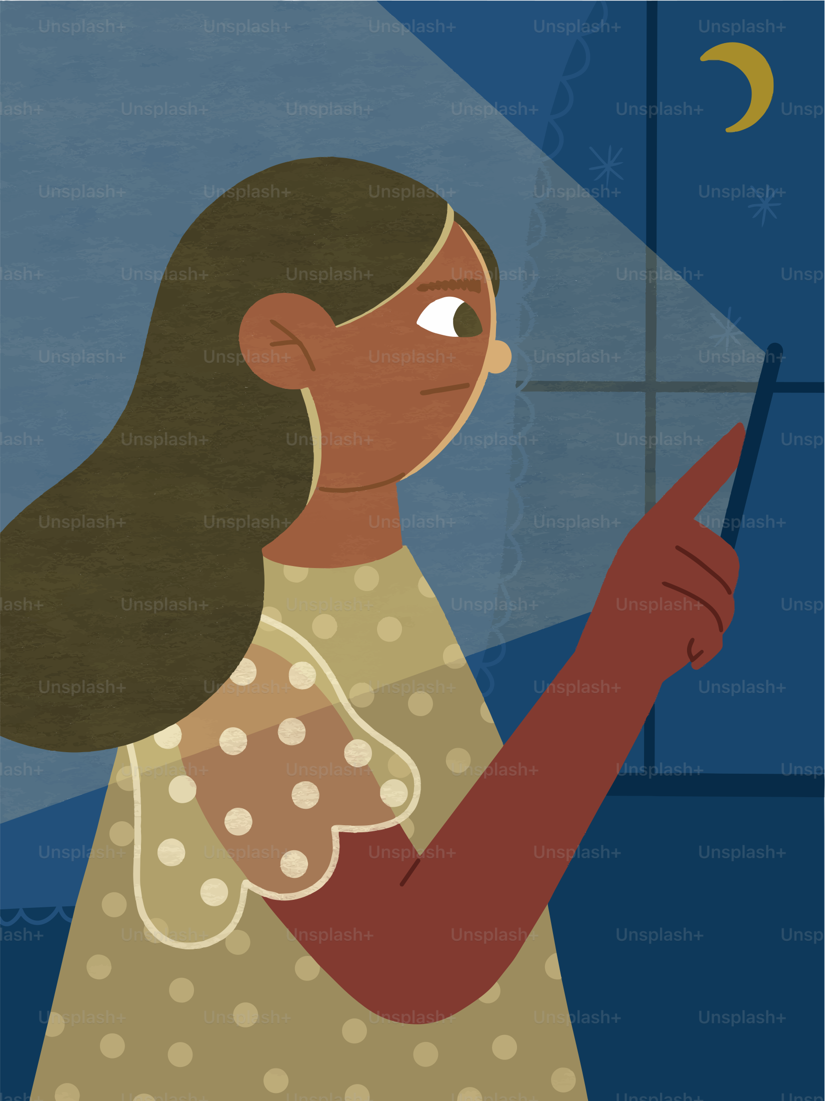 夜にスマホの画面を見ている若い女性