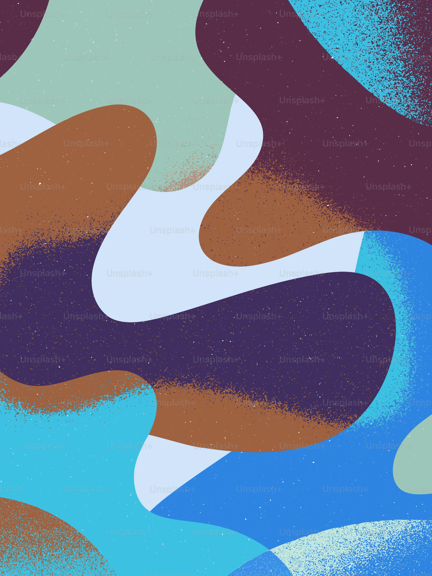 Forme astratte ondulate in toni terrosi e blu smorzati