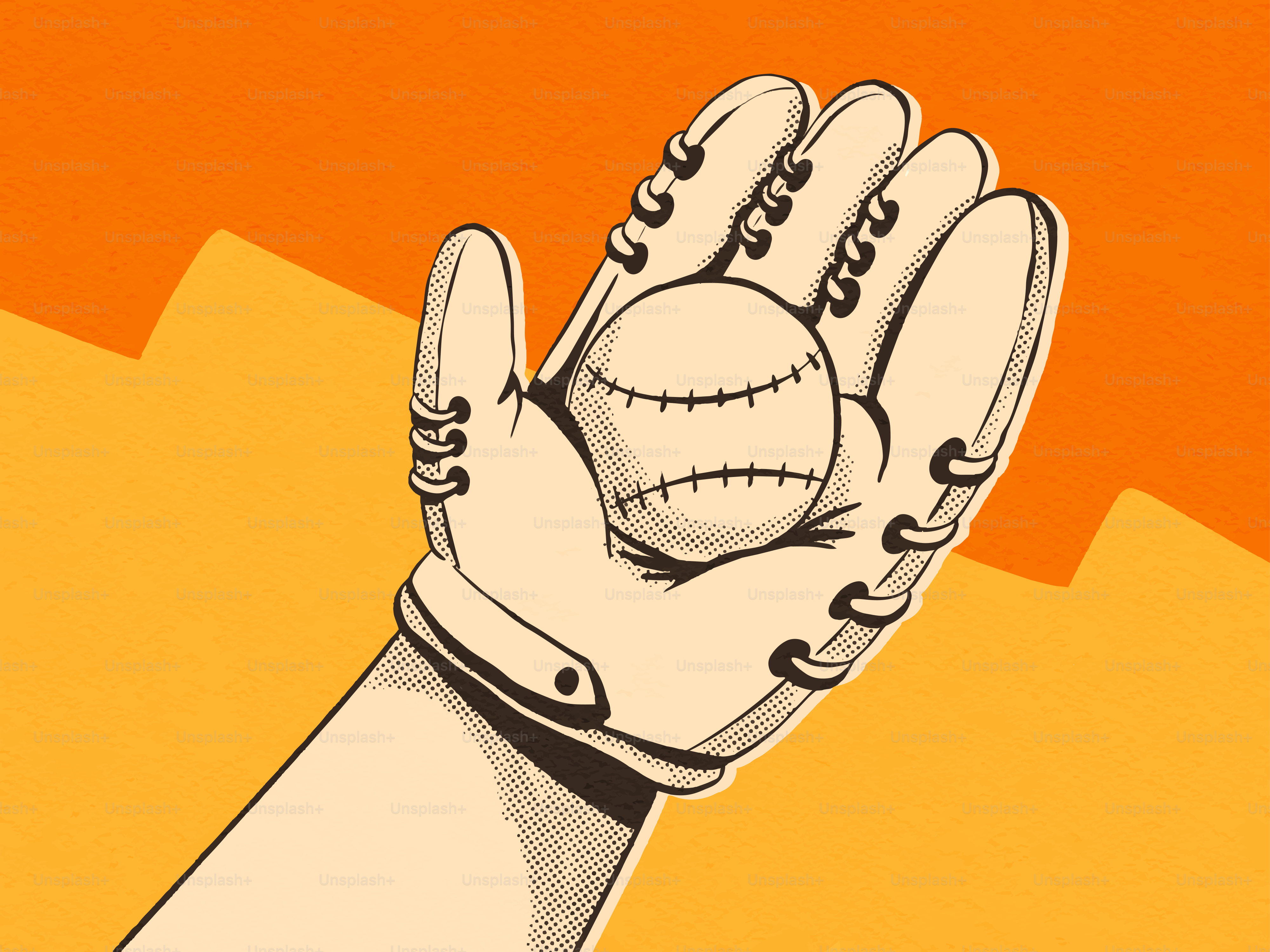 Une balle de baseball repose dans le gant d’un receveur.