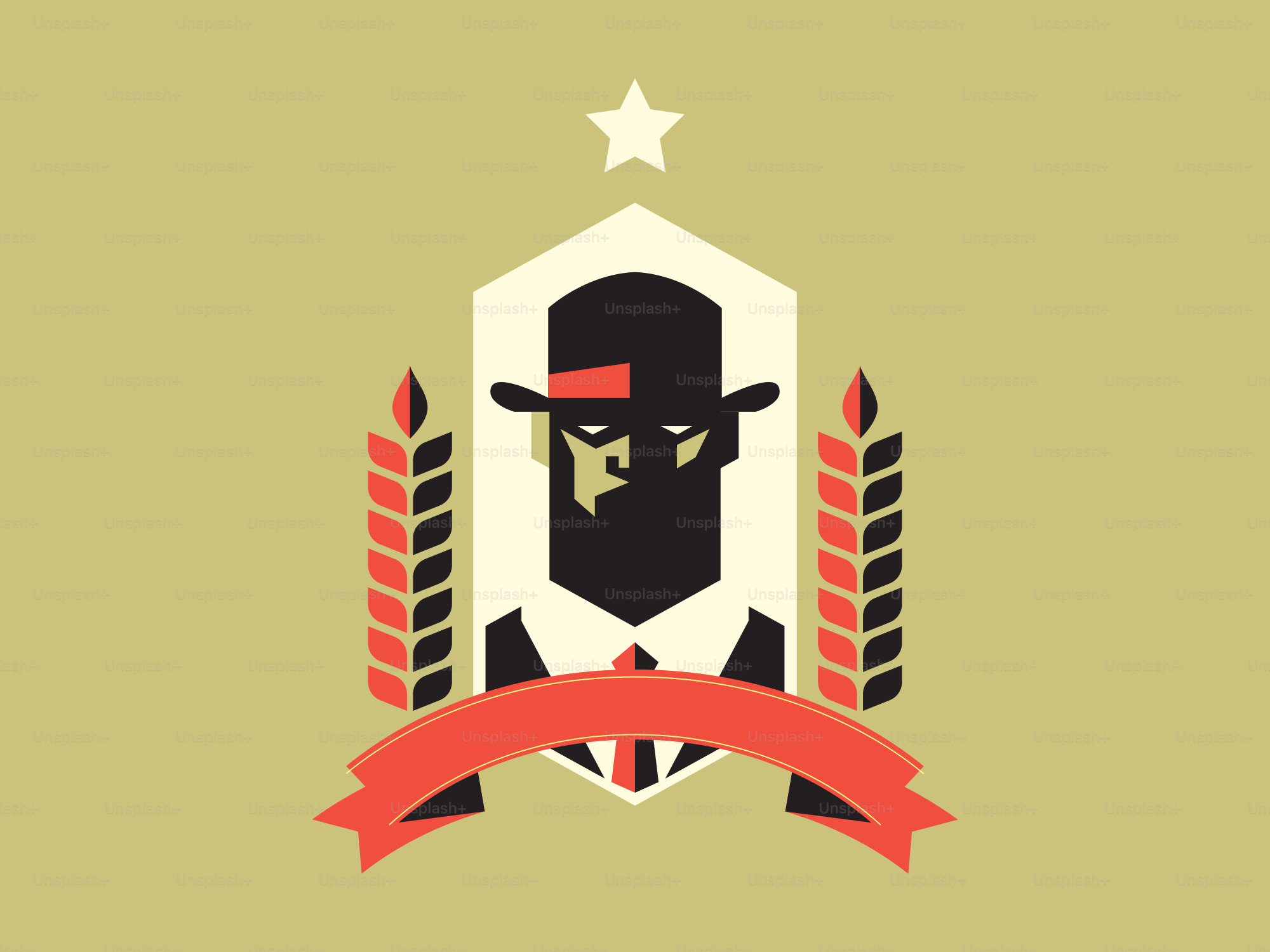 Stilisierte Grafik eines Mannes mit Hut und Anzug.