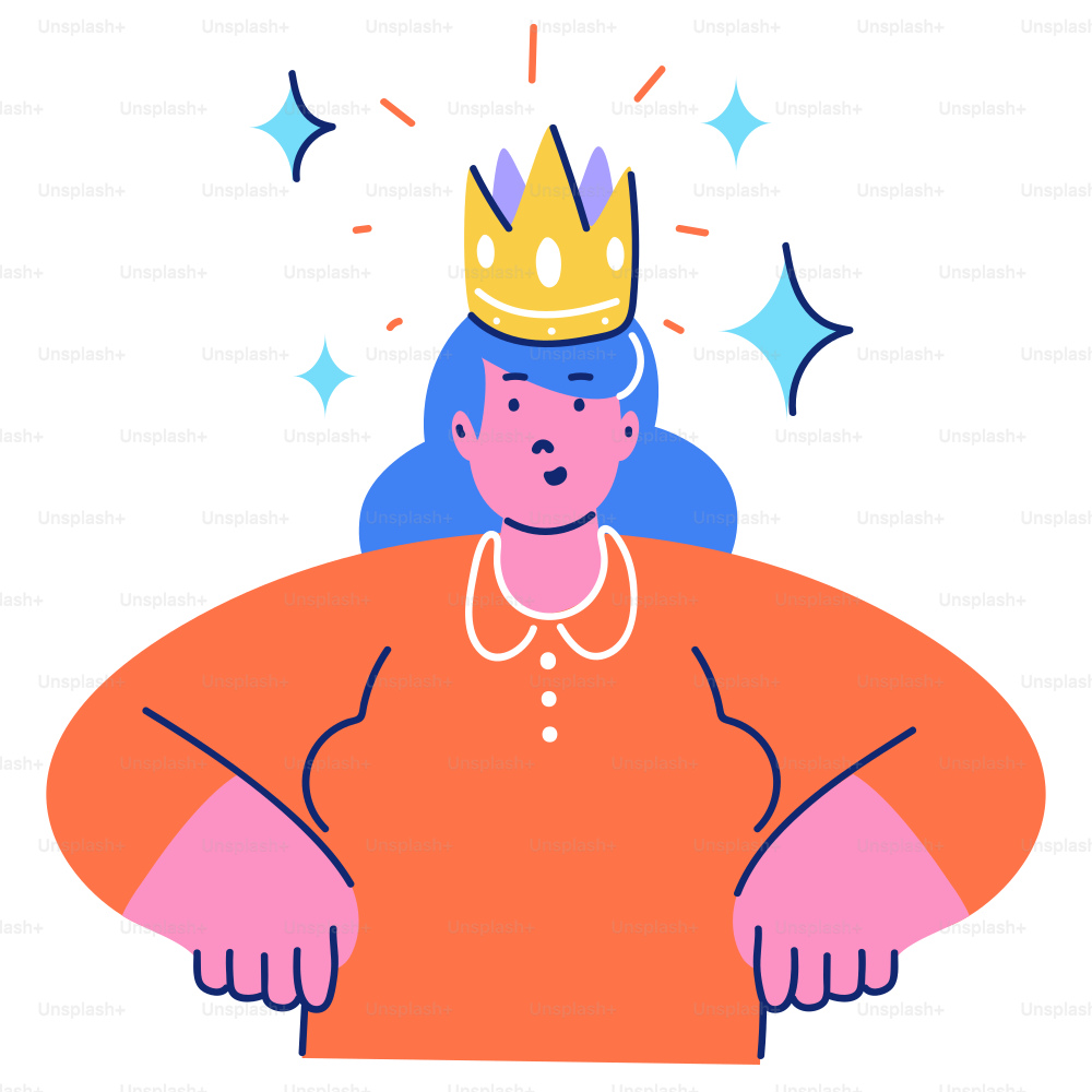 Woman wearing a crown with sparkling stars