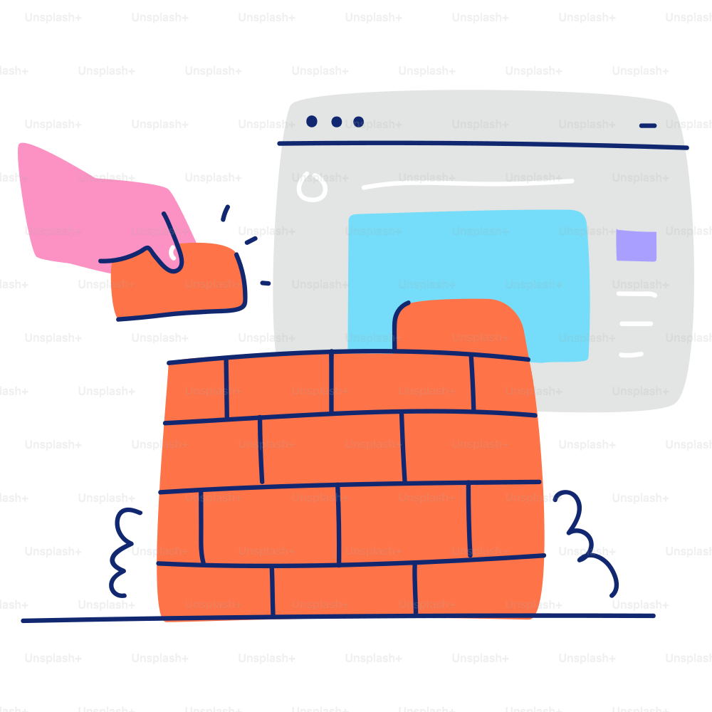 Building a brick wall in front of a browser window.