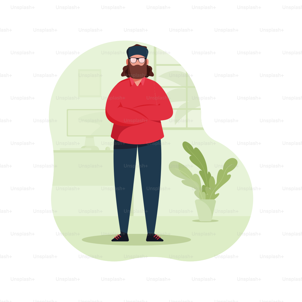 Homem de barba e chapéu de braços cruzados.