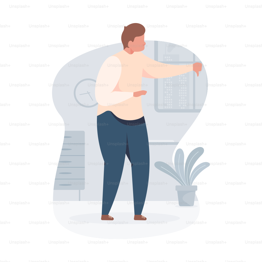 Man pointing at a board with a thumbs down.