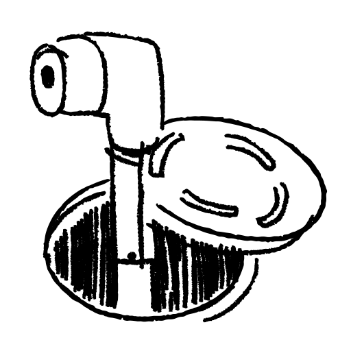 Un dessin d’un périscope émergeant d’une ouverture circulaire.