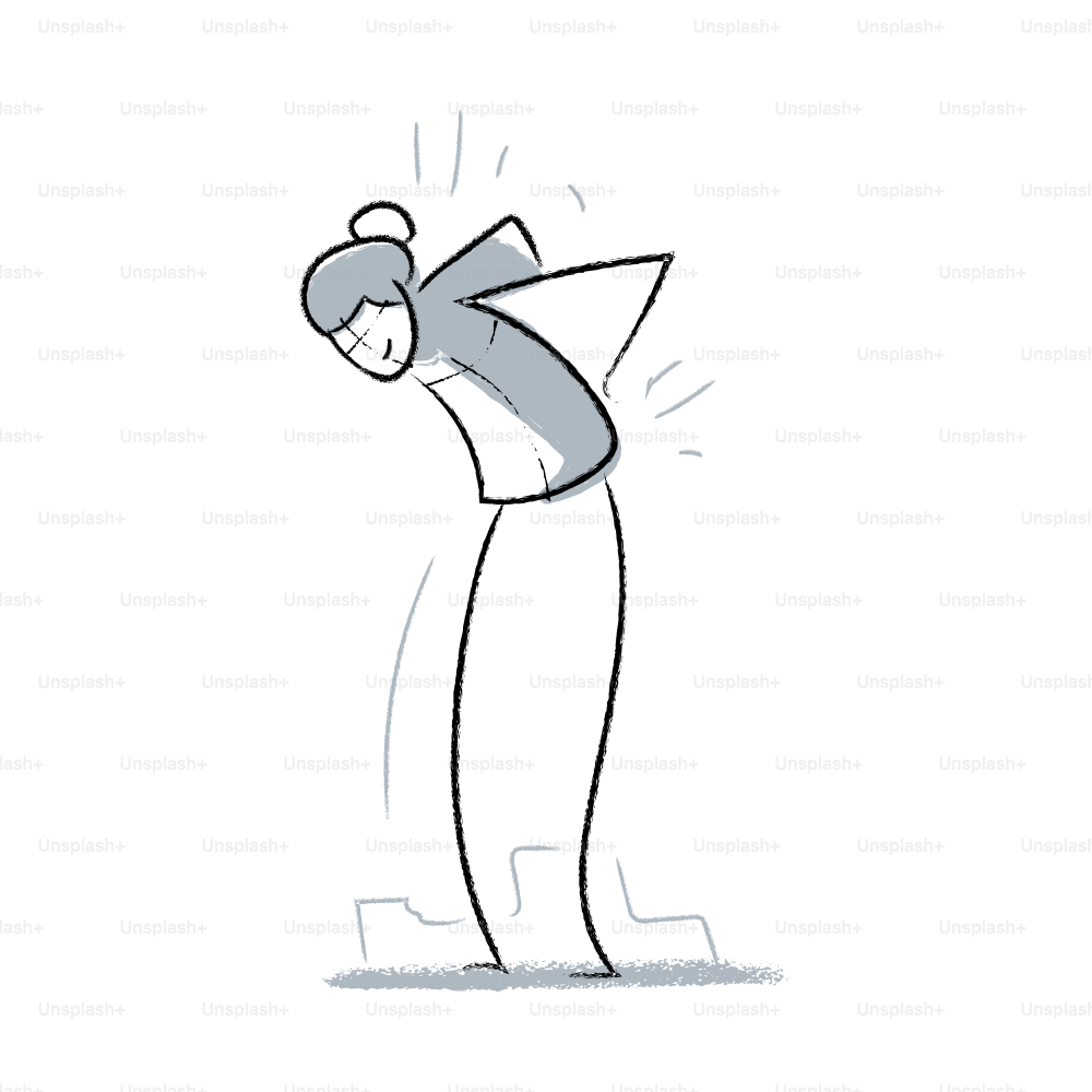 Woman bending over with back pain