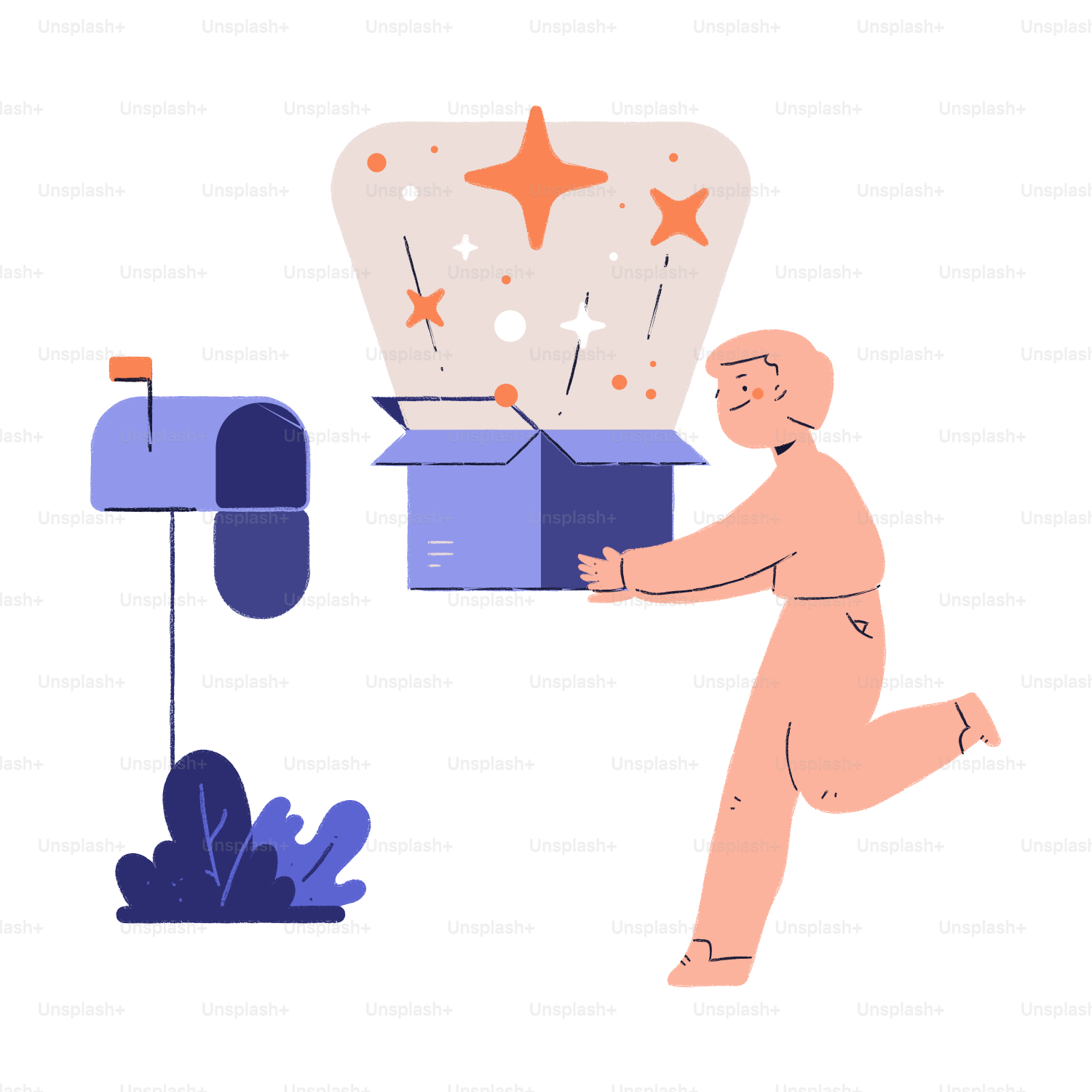 Personne tenant une boîte lumineuse à côté d’une boîte aux lettres