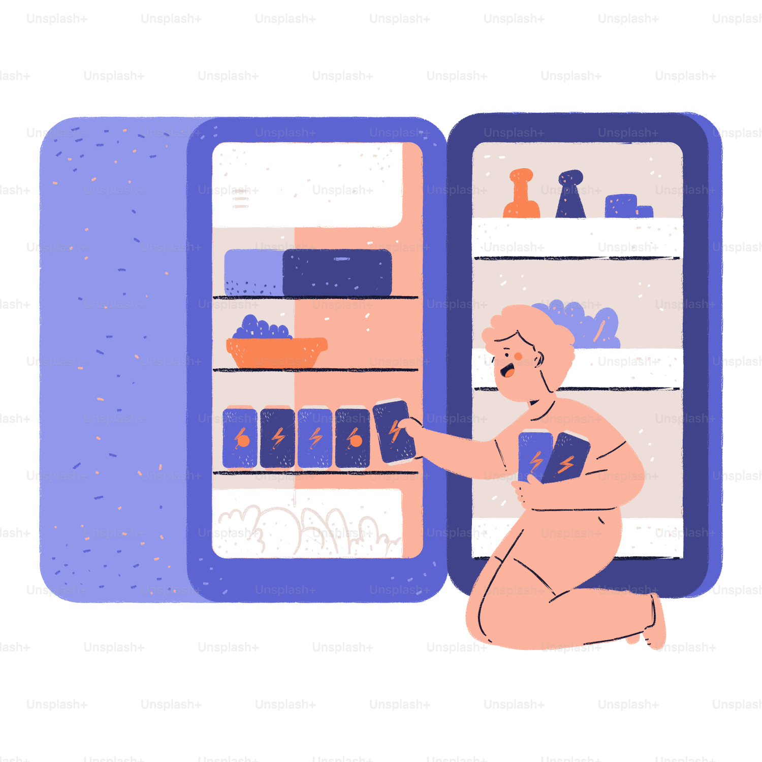 Person taking drinks from a refrigerator