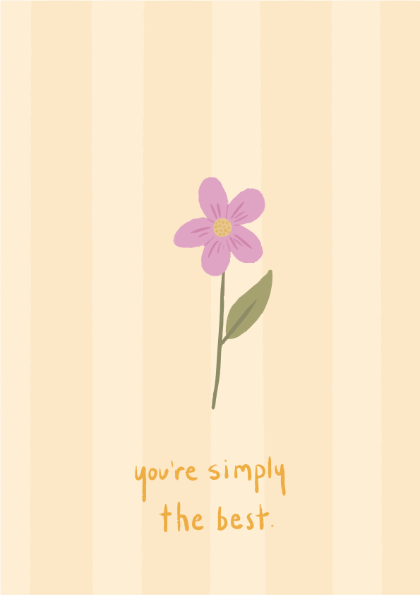 A single purple flower with a message.