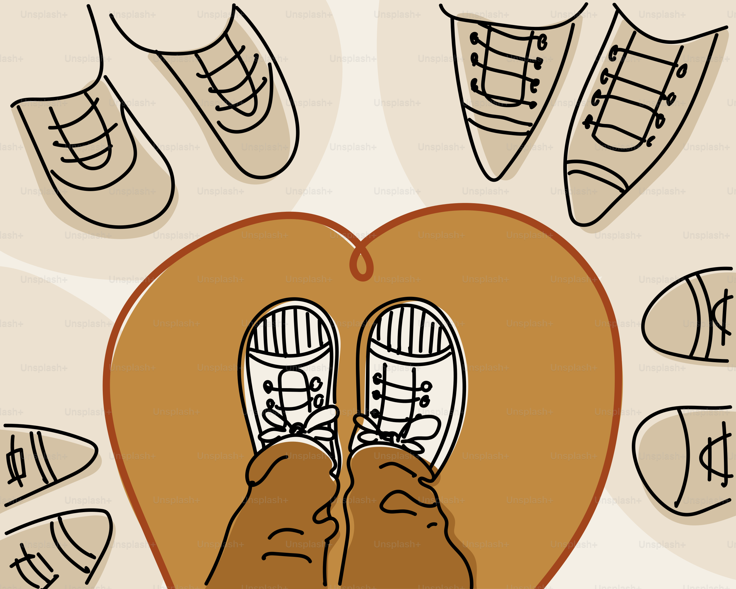 Un paio di sneakers a forma di cuore