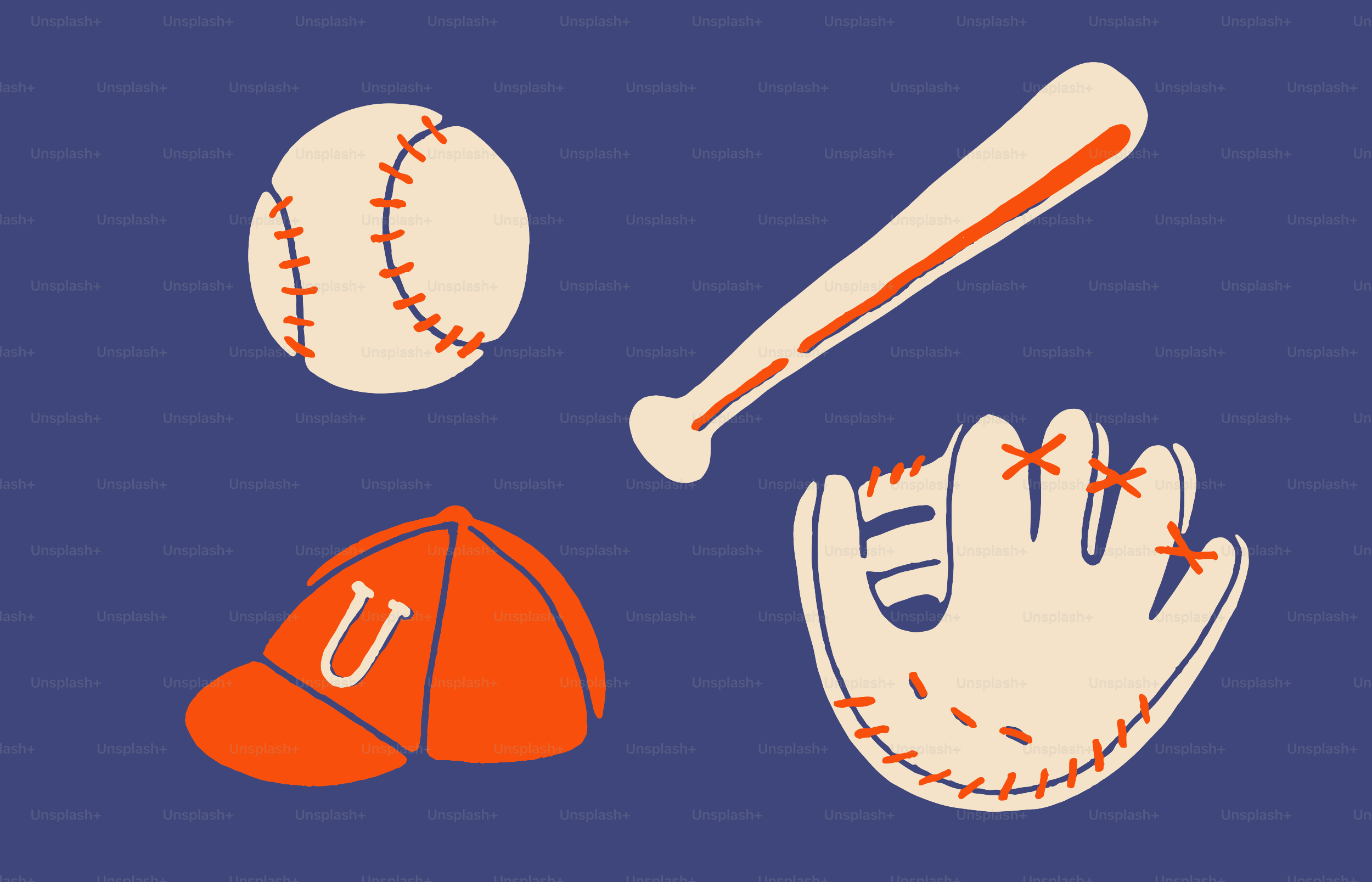 Equipo de béisbol sobre fondo azul