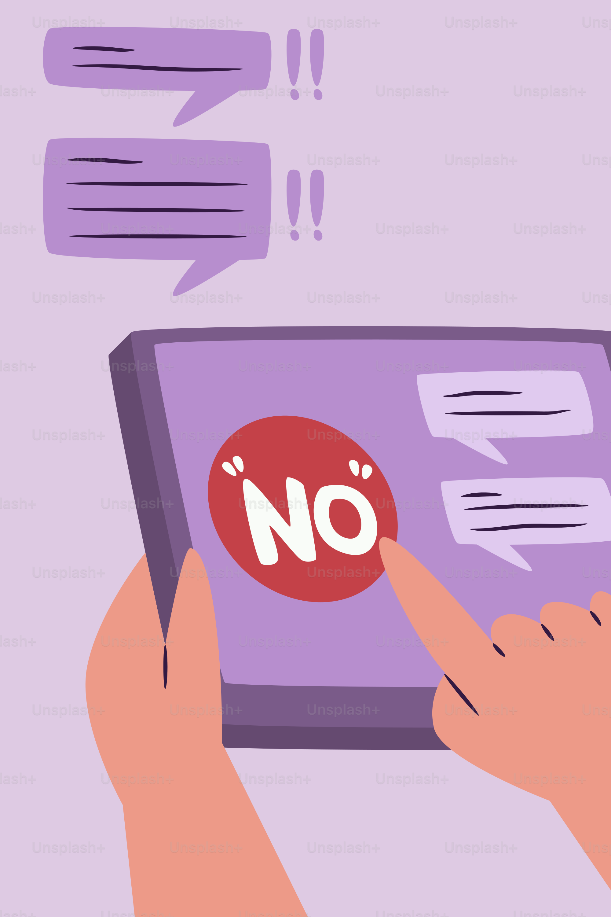 Pressionar "não" com o dedo na tela do tablet.