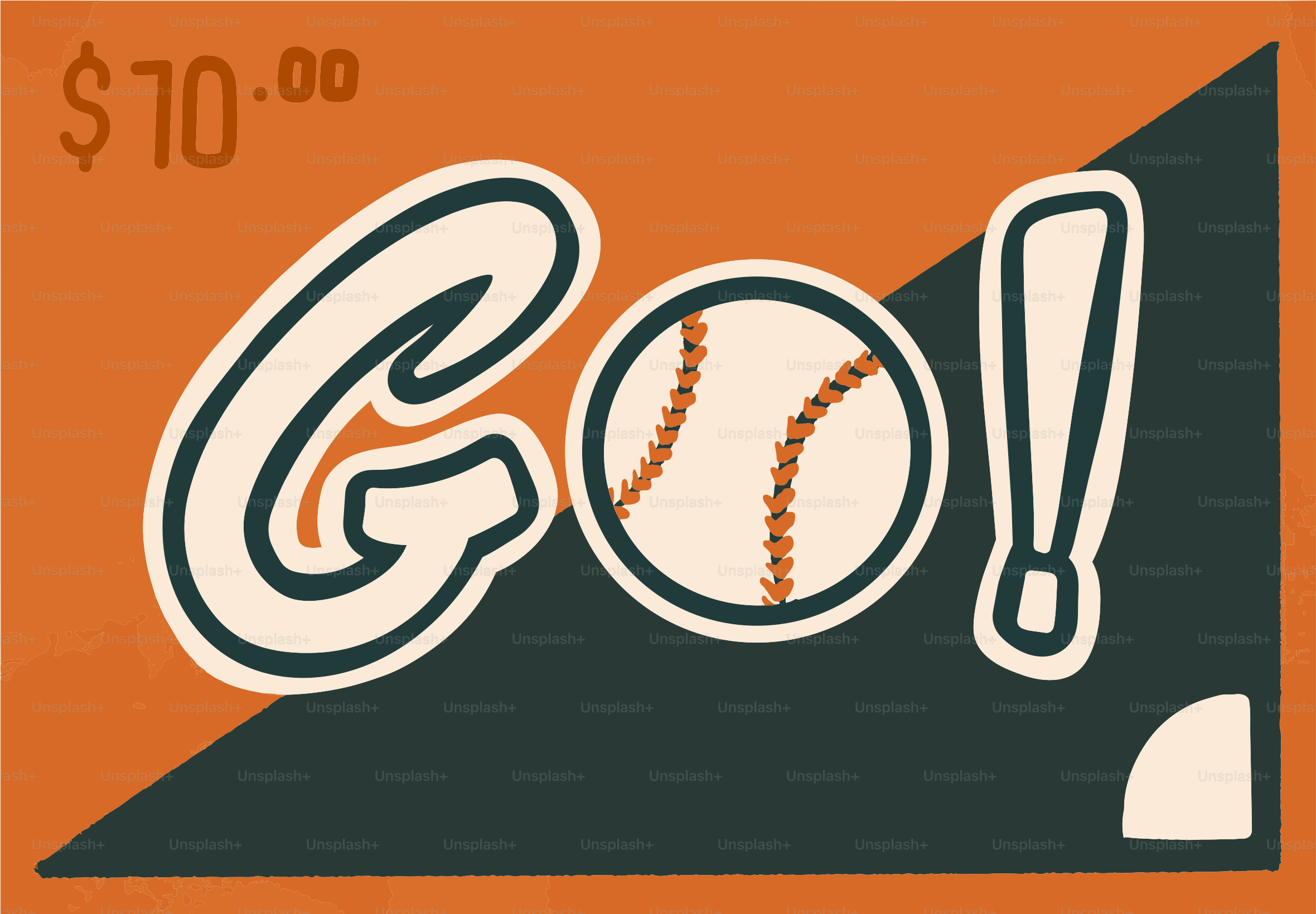 Geh zum Baseball mit einem Preis von 70 Dollar