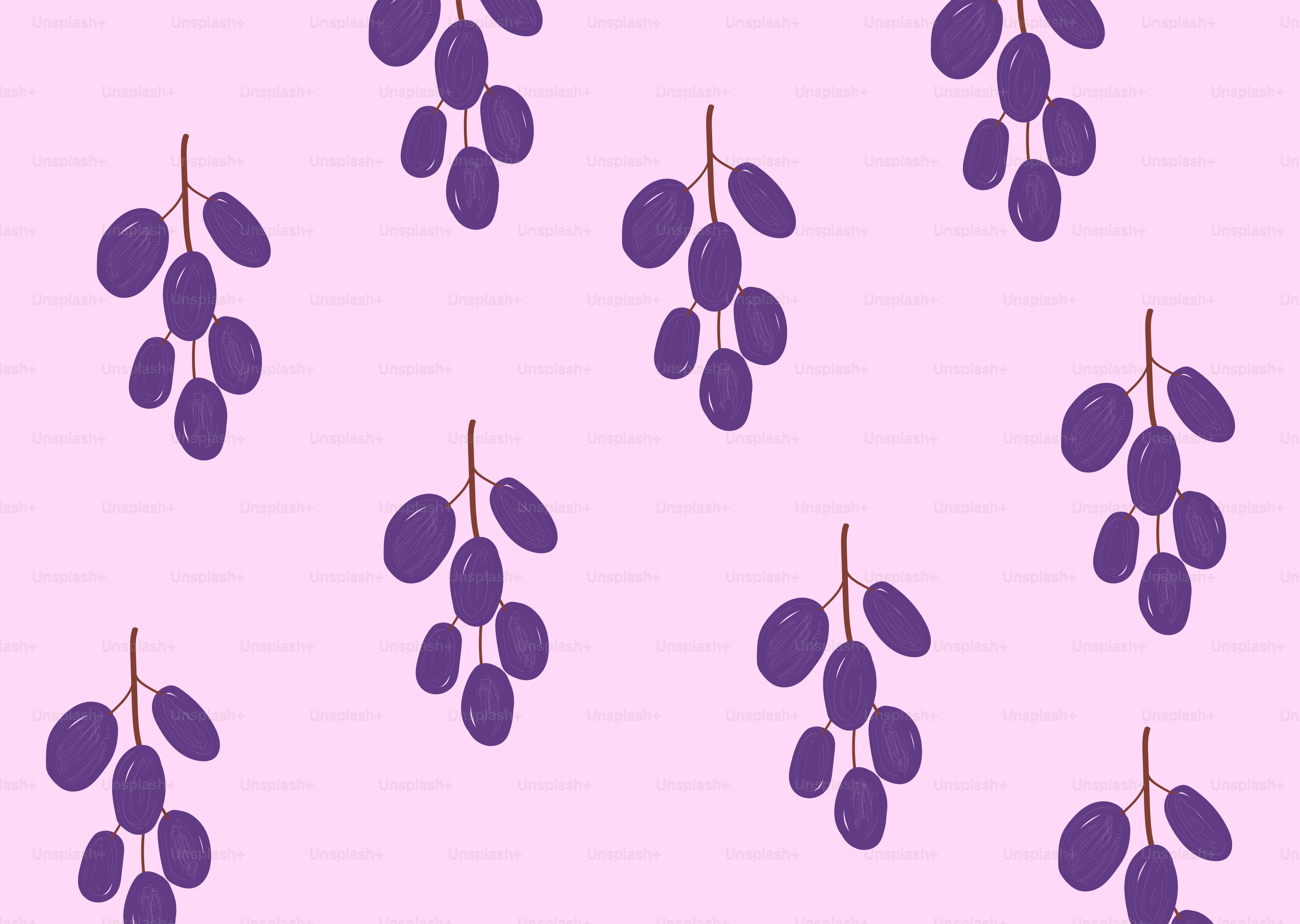 Purple grapes pattern on a light pink background