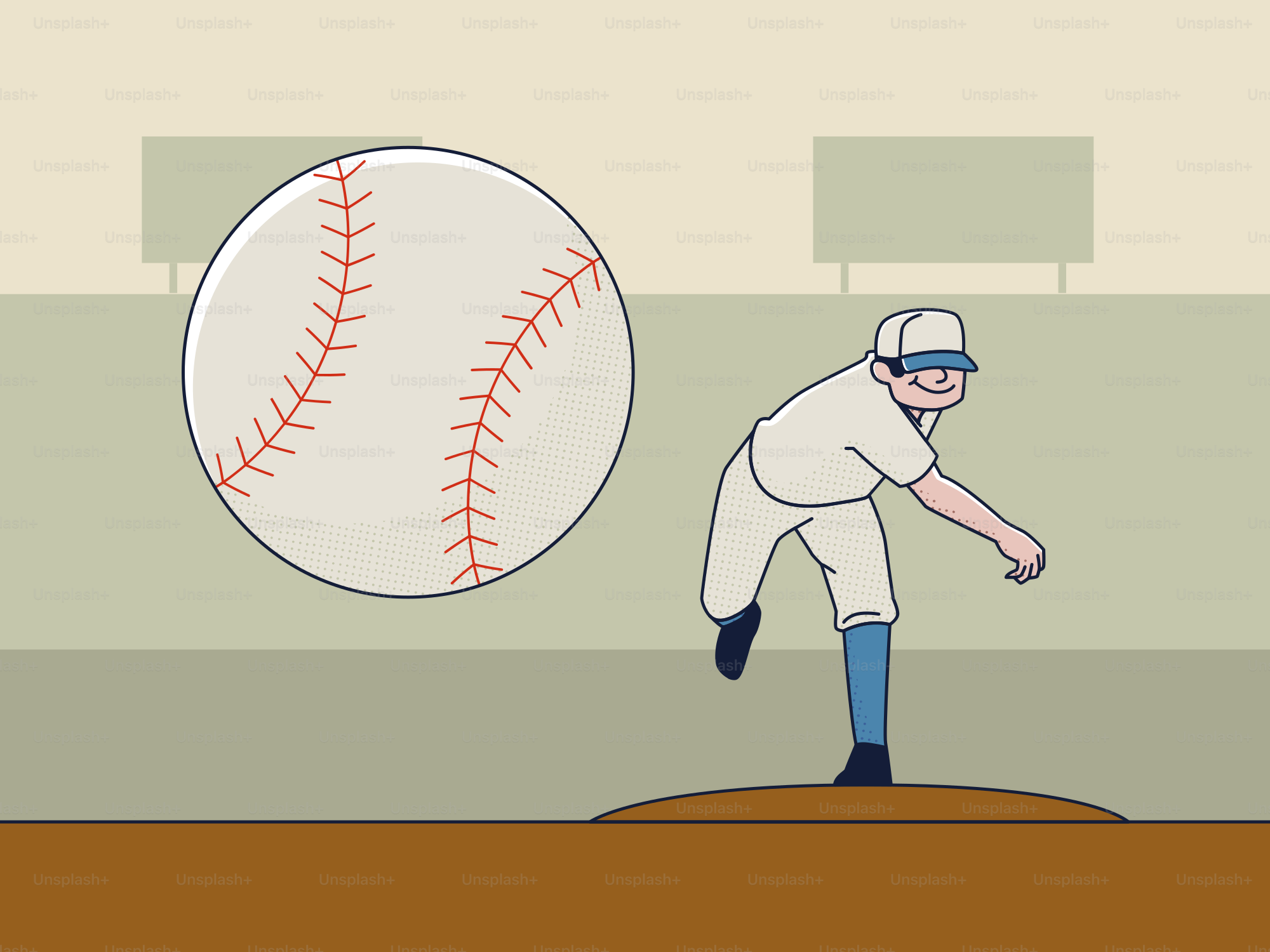 Un lanciatore di baseball che lancia una grande palla