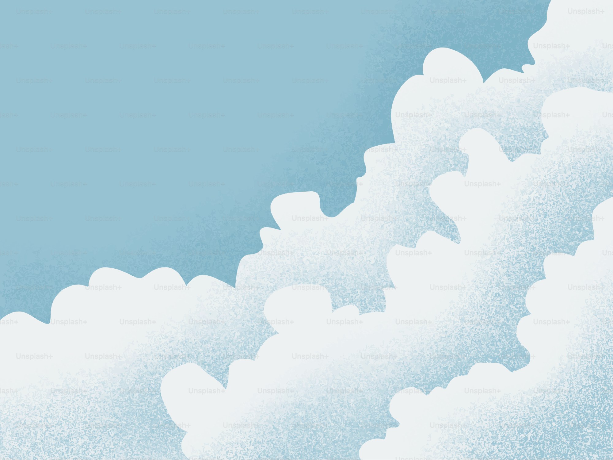 澄んだ青空を背景にふわふわとした白い雲。