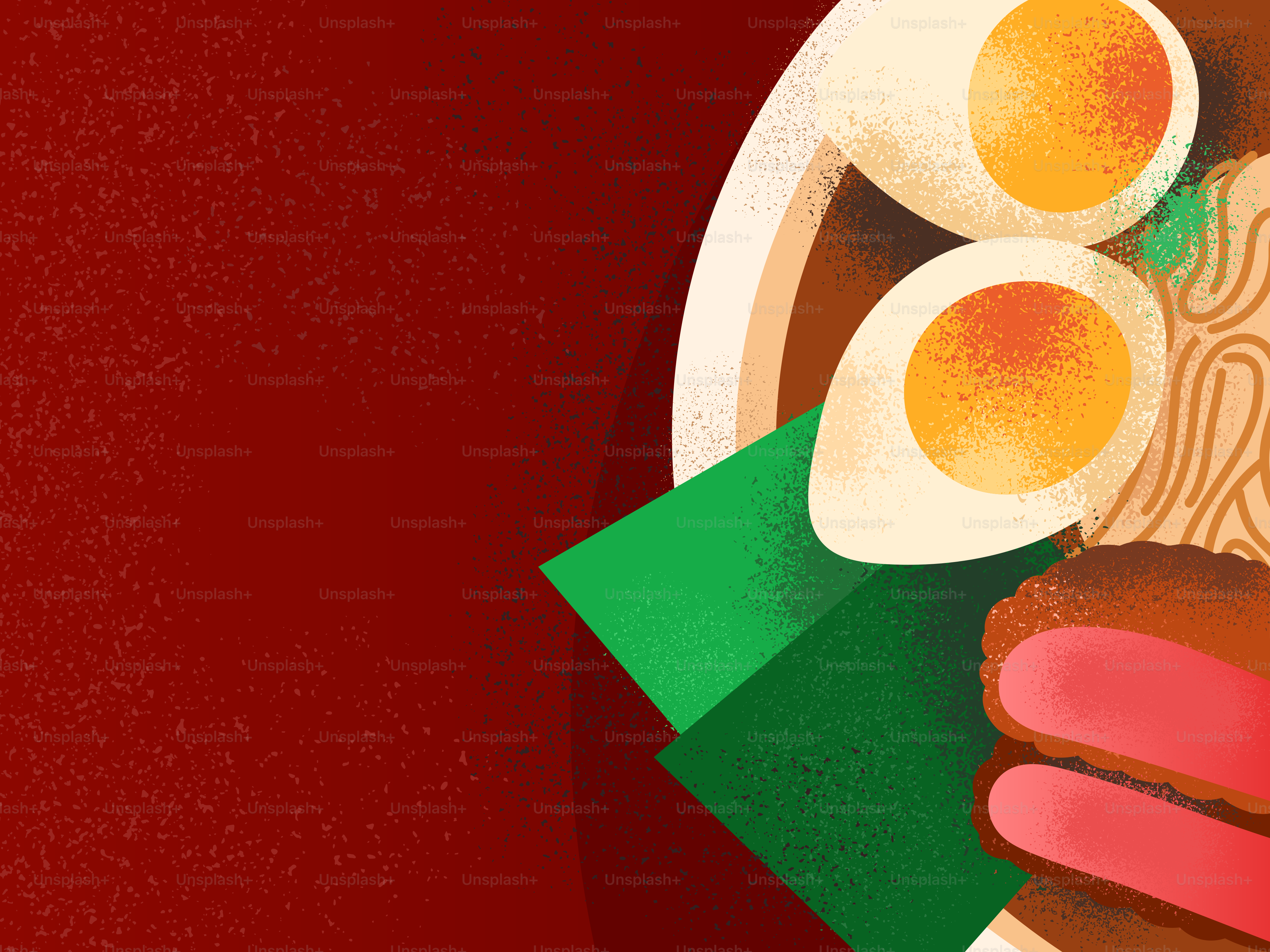 고기 조각과 계란이 들어간 라면 한 그릇