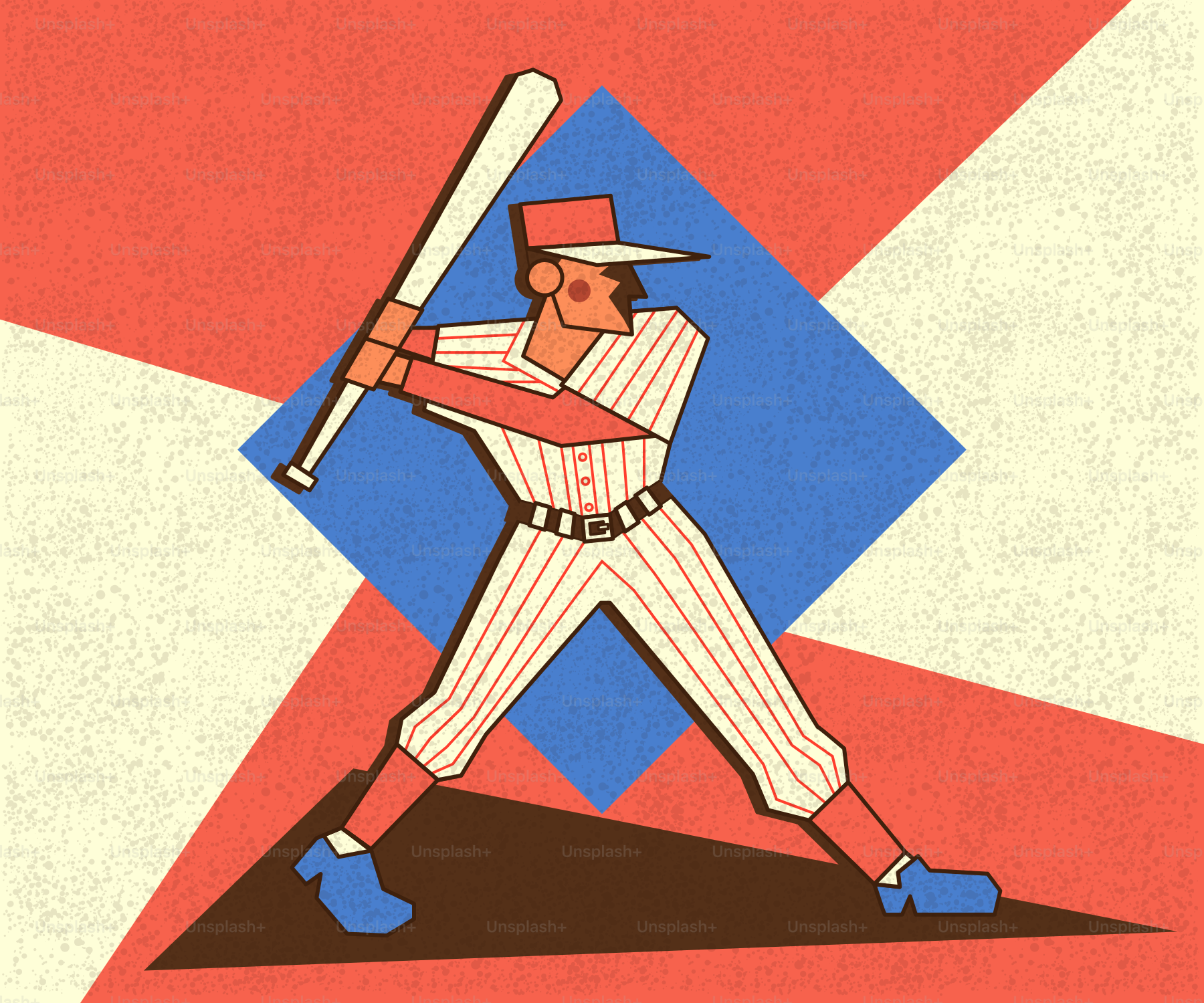 Giocatore di baseball al piatto con sfondo astratto