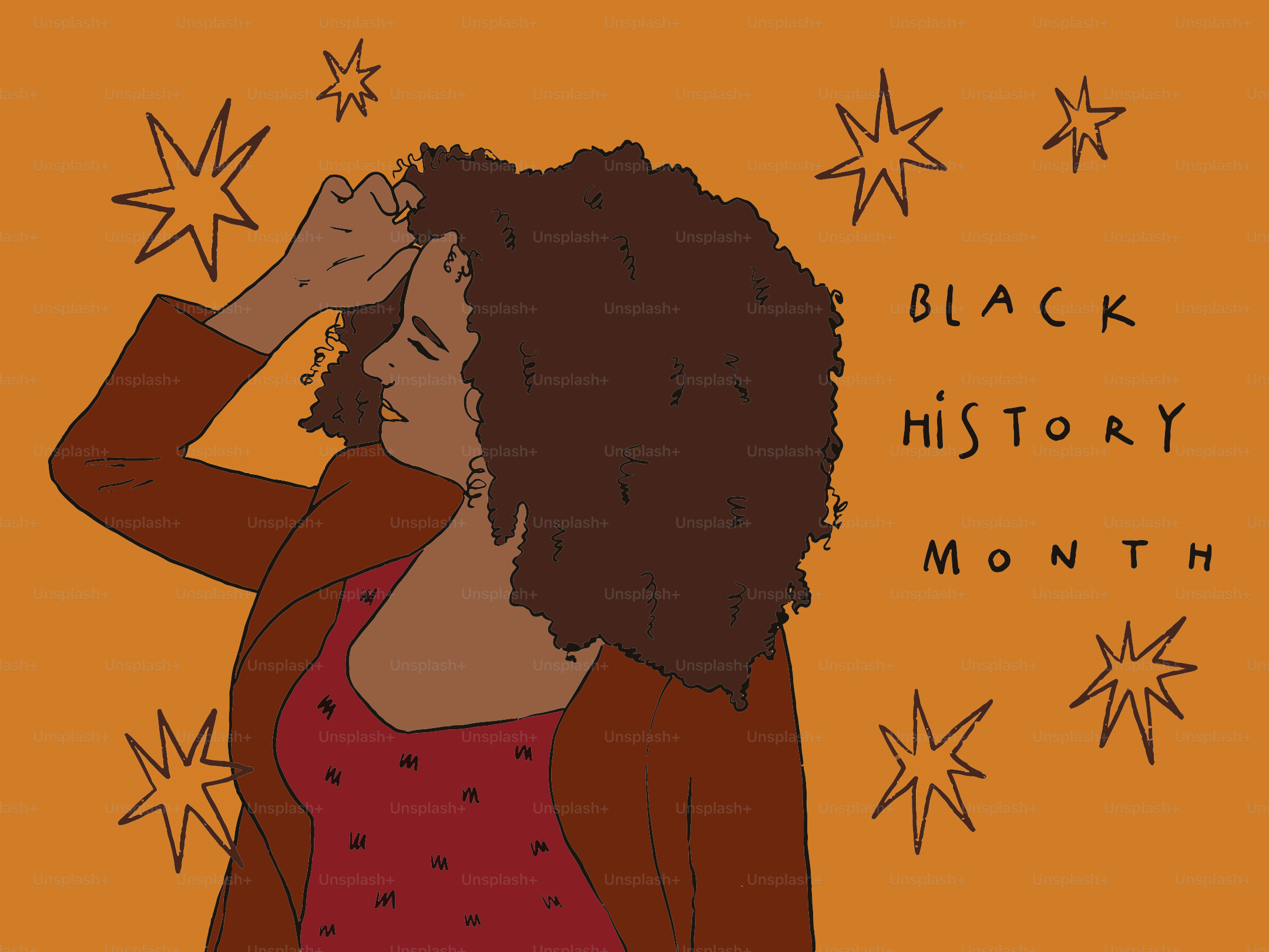 Frau mit Afro feiert den Black History Month