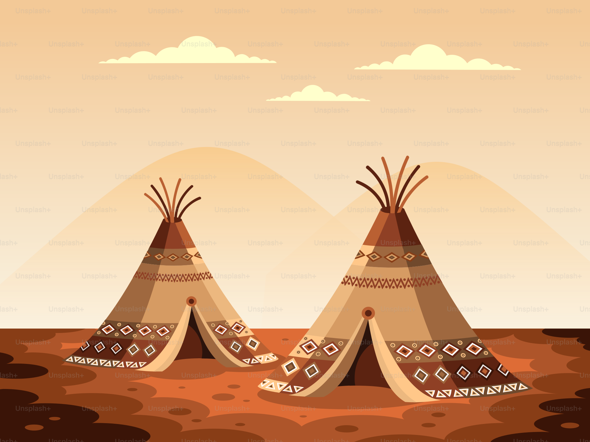 Due tipi in un paesaggio desertico