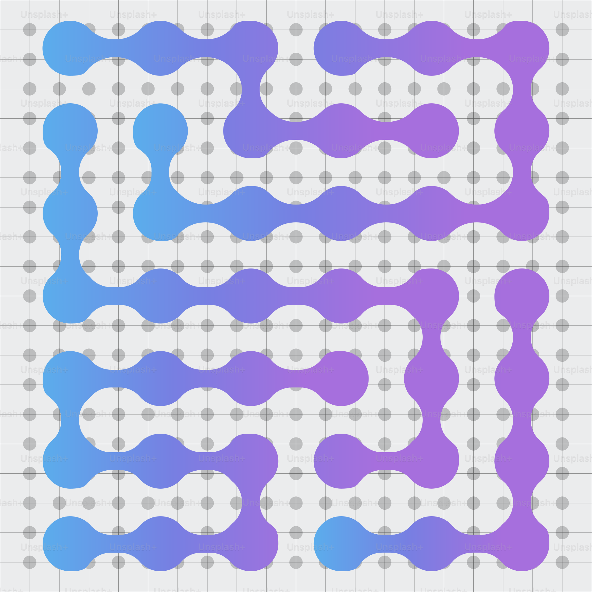 Rompecabezas abstractos de gradientes con nodos conectados