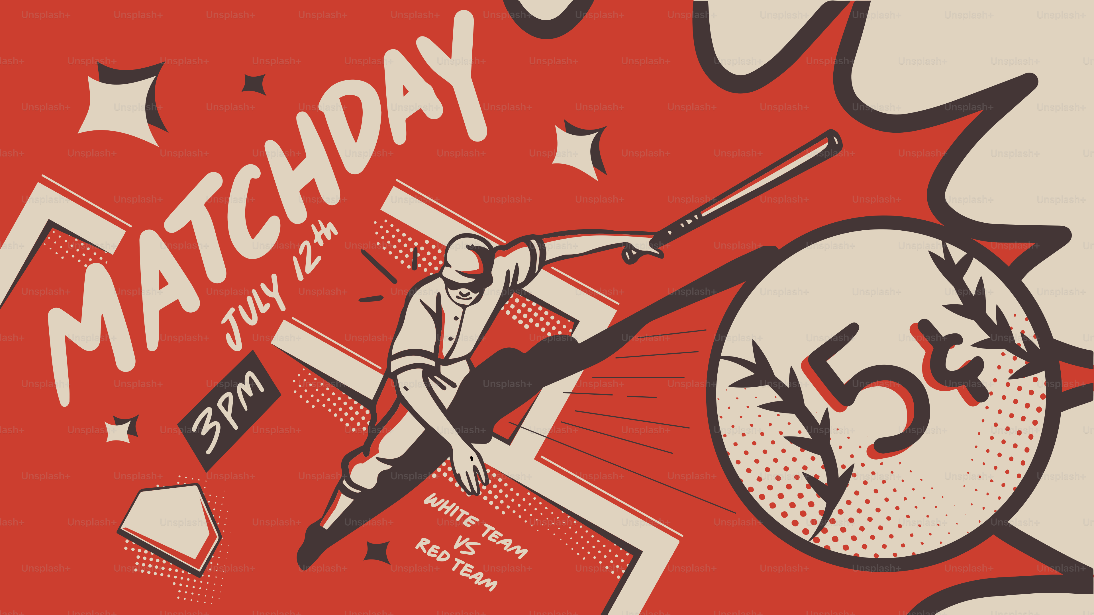 Baseballspielankündigung im Vintage-Stil