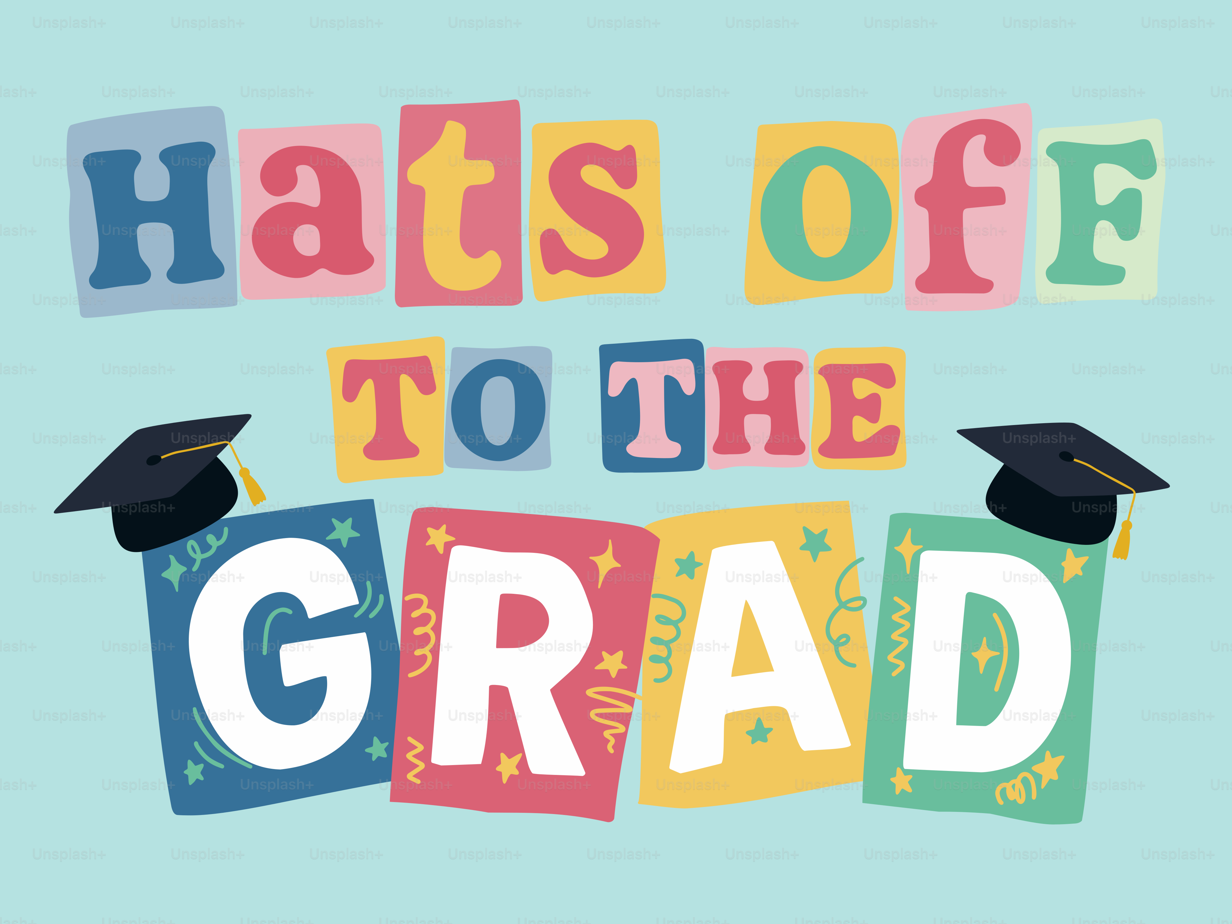 Hats off to the grad with graduation caps.
