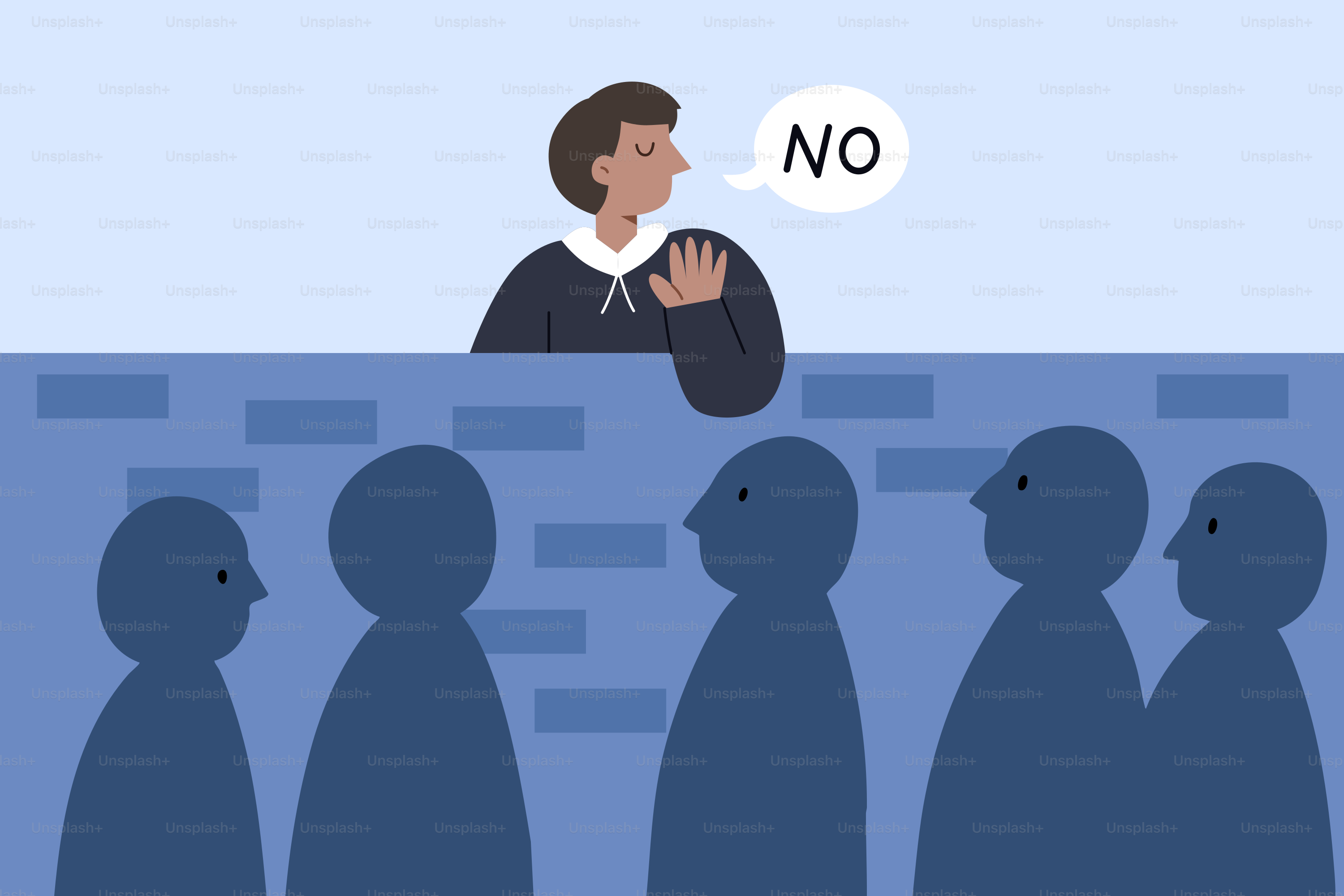 誰かがレンガの壁越えて群衆に「ダメ」と言った。