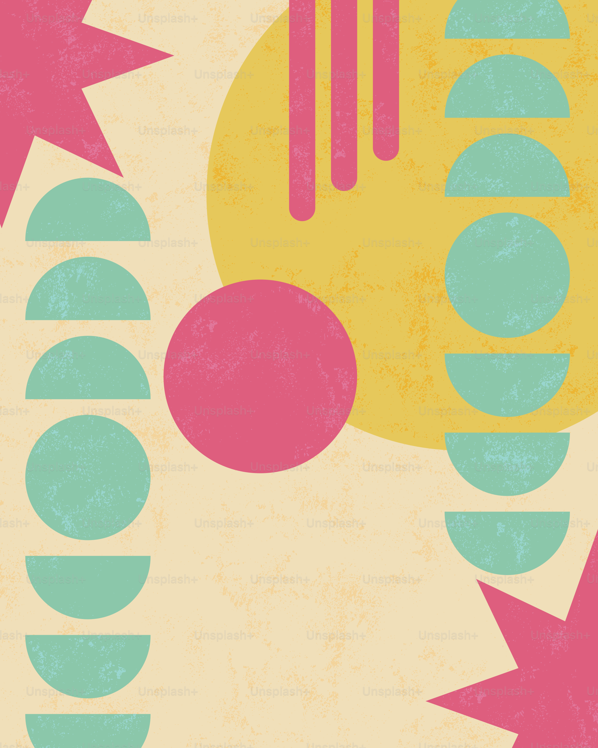 パステルカラーの抽象幾何学的形状