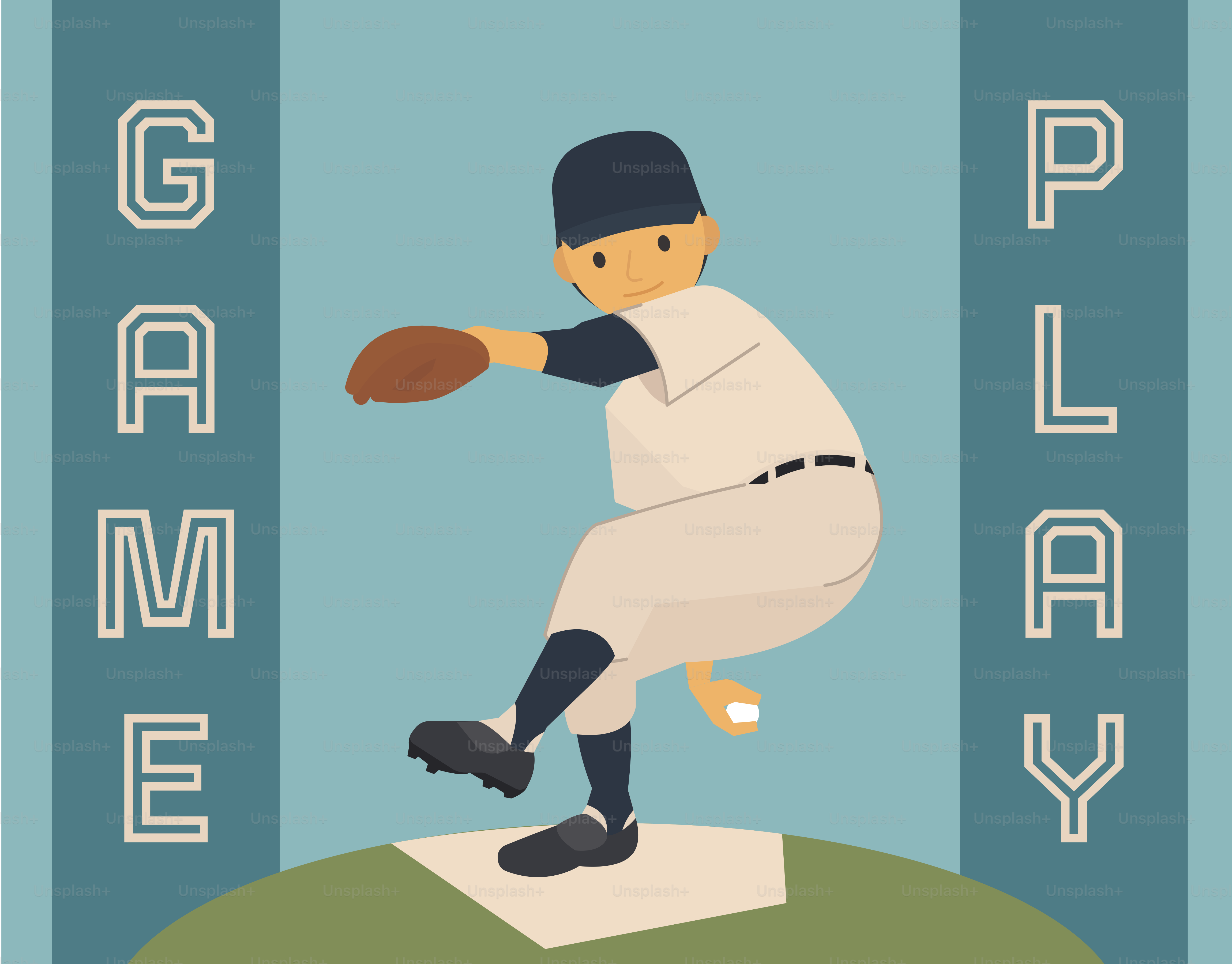 Baseball pitcher in action on the mound