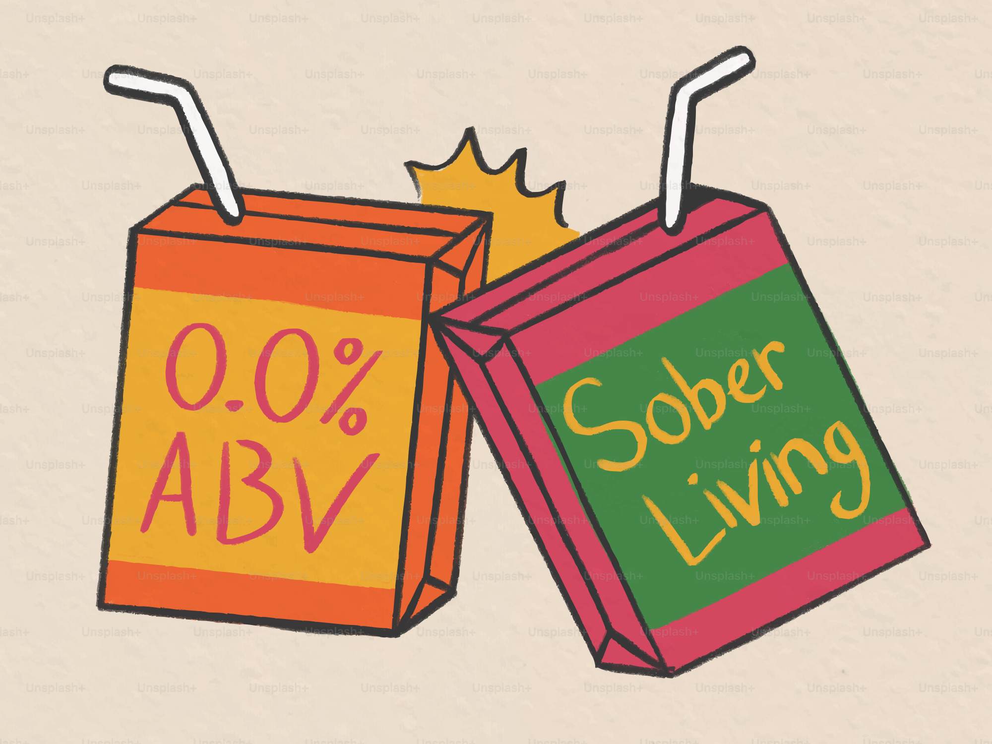 Due confezioni di succhi etichettate con 0,0% di alcol e vita sobria