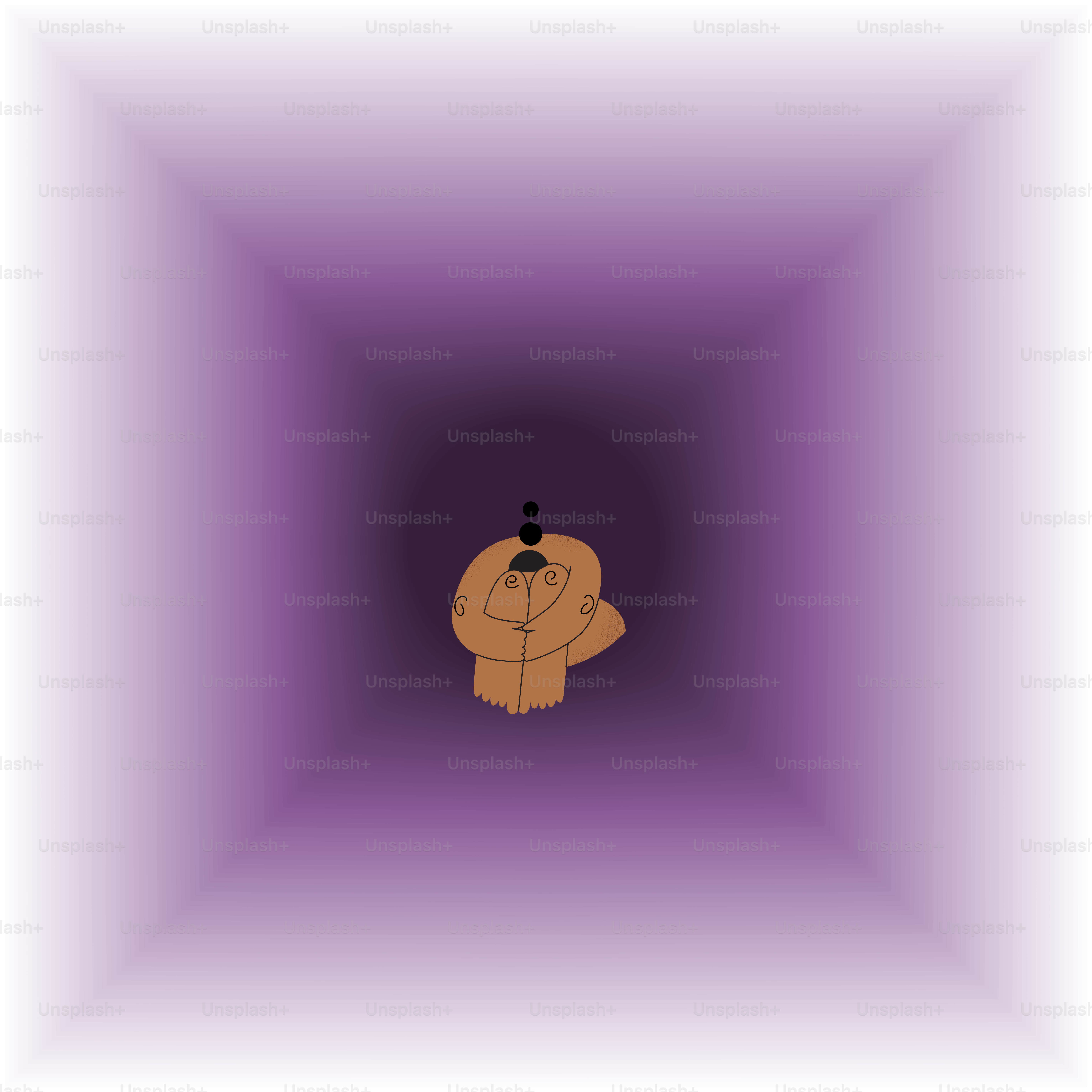 Eine braune Gestalt in einem violetten Steigungstunnel