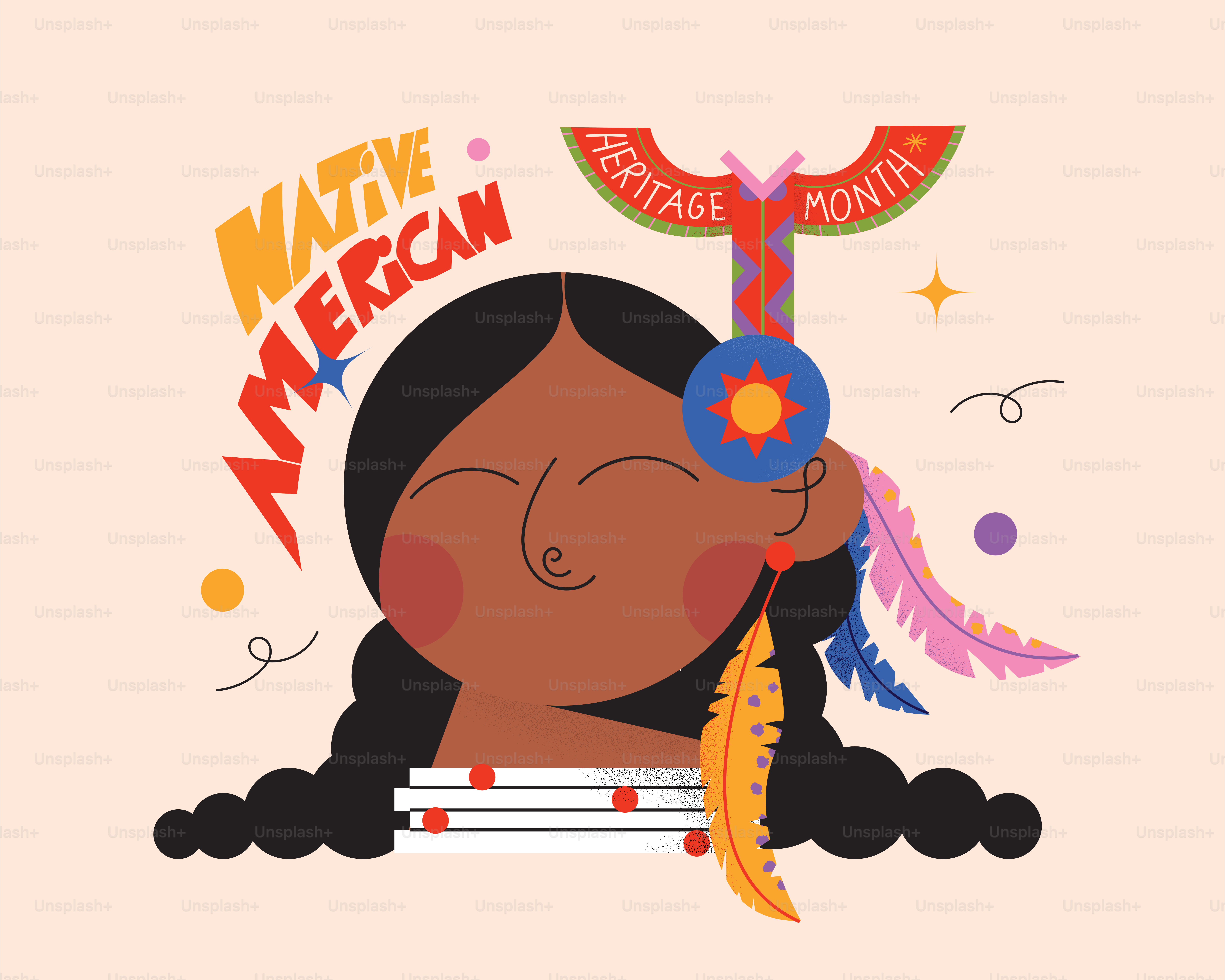 Native American Heritage Month mit farbenfroher Kunst