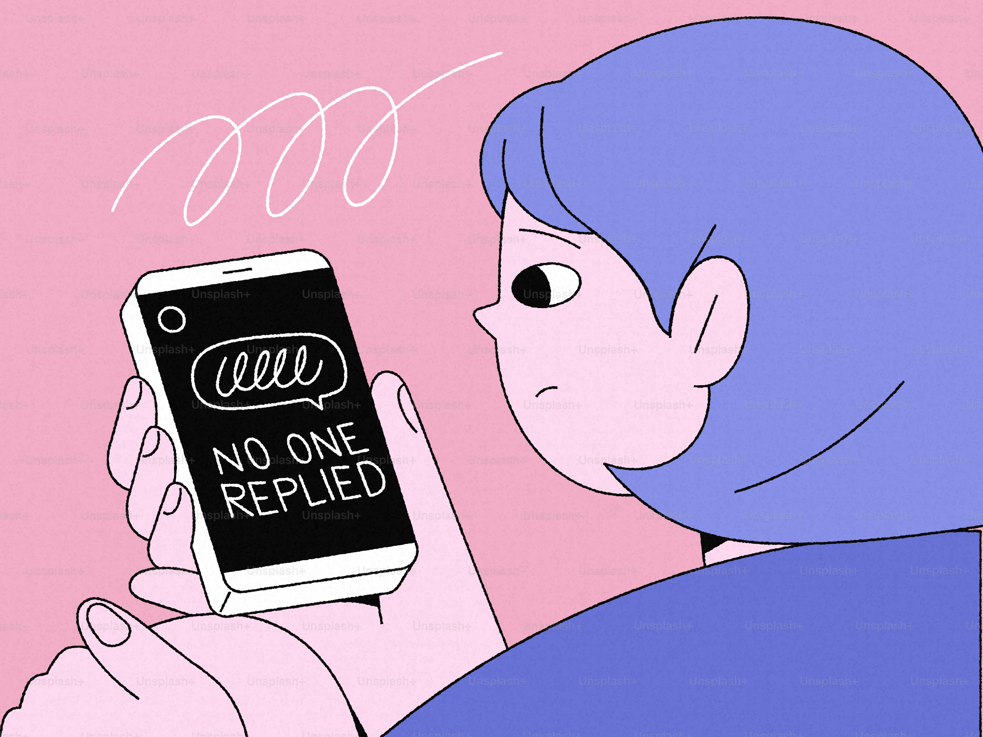 La persona guarda il telefono con il messaggio "nessuno ha risposto".