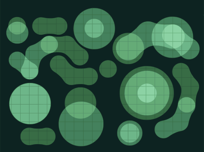Forme verdi astratte su uno sfondo scuro