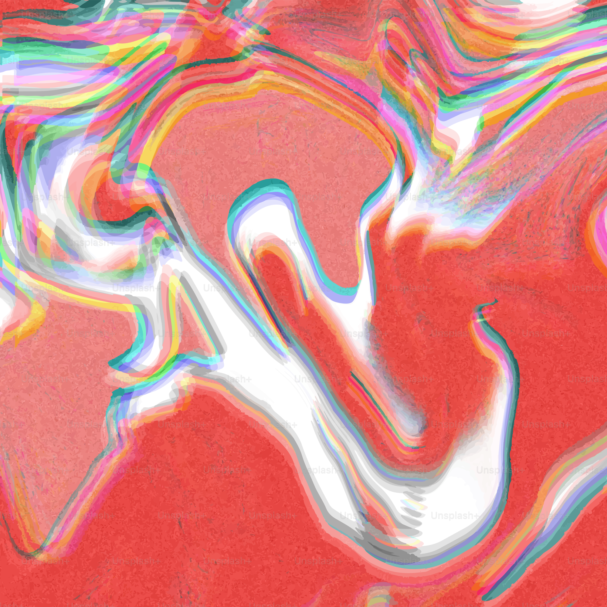 Abstract swirling colors with a glitch effect