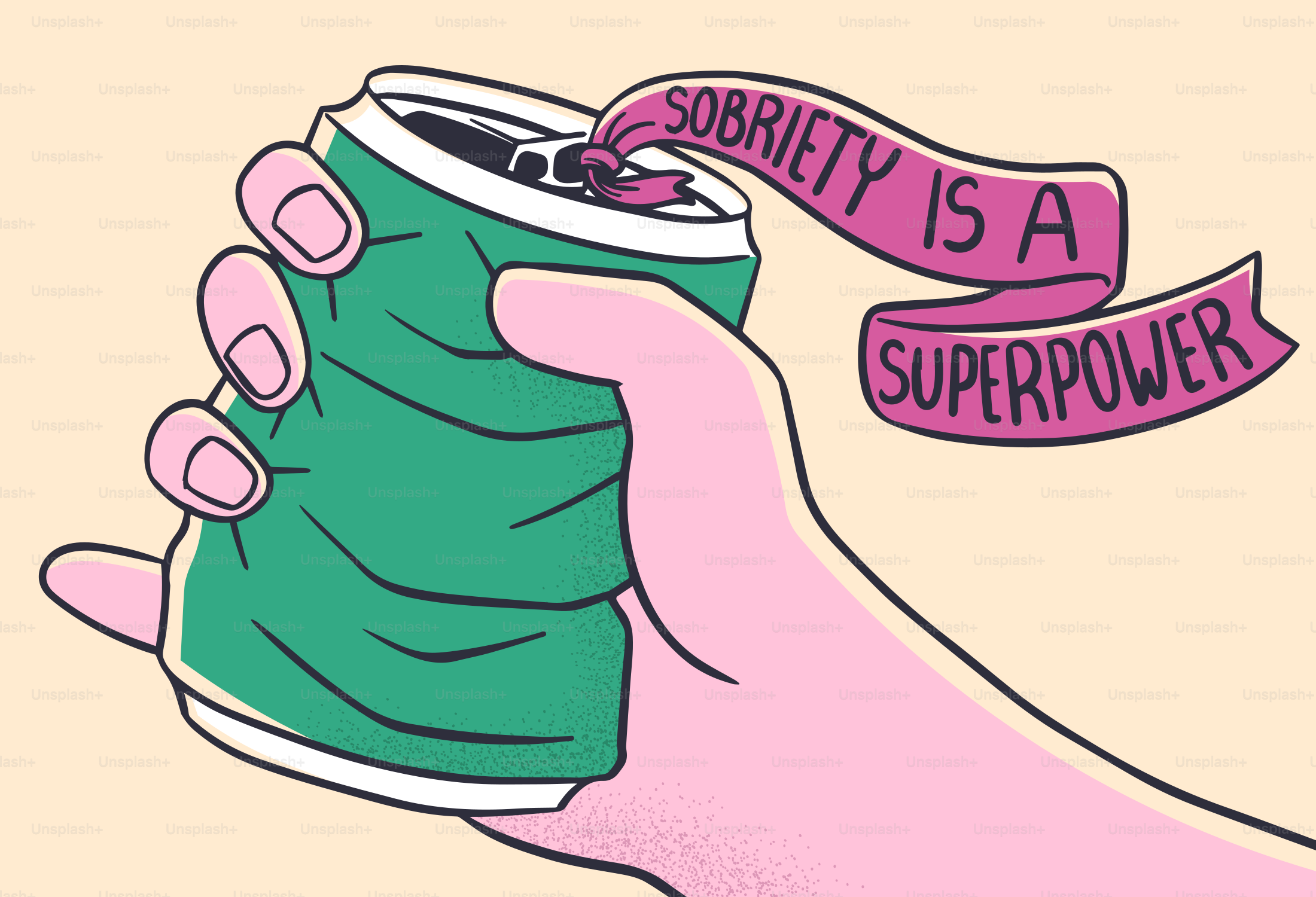 Esmagando uma lata de refrigerante com a fita de sobriedade