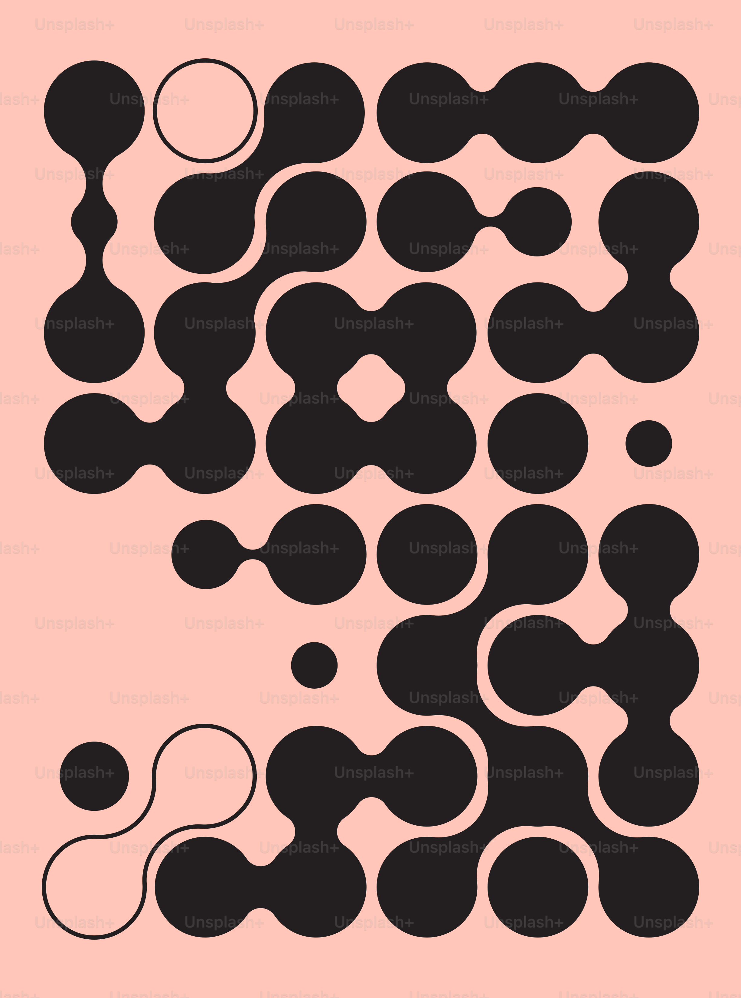 Forme astratte nere su sfondo rosa