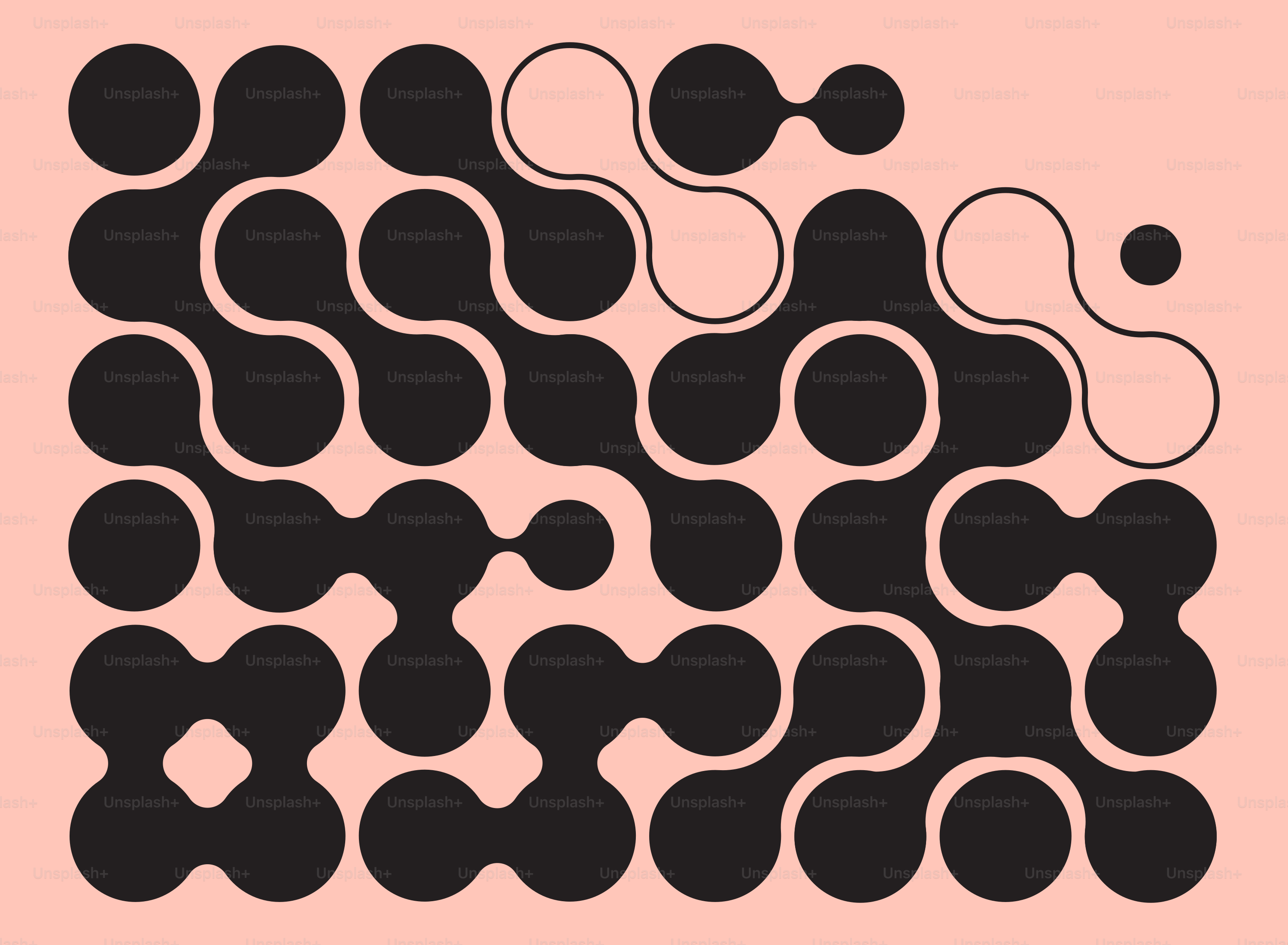 Forme astratte nere su sfondo rosa